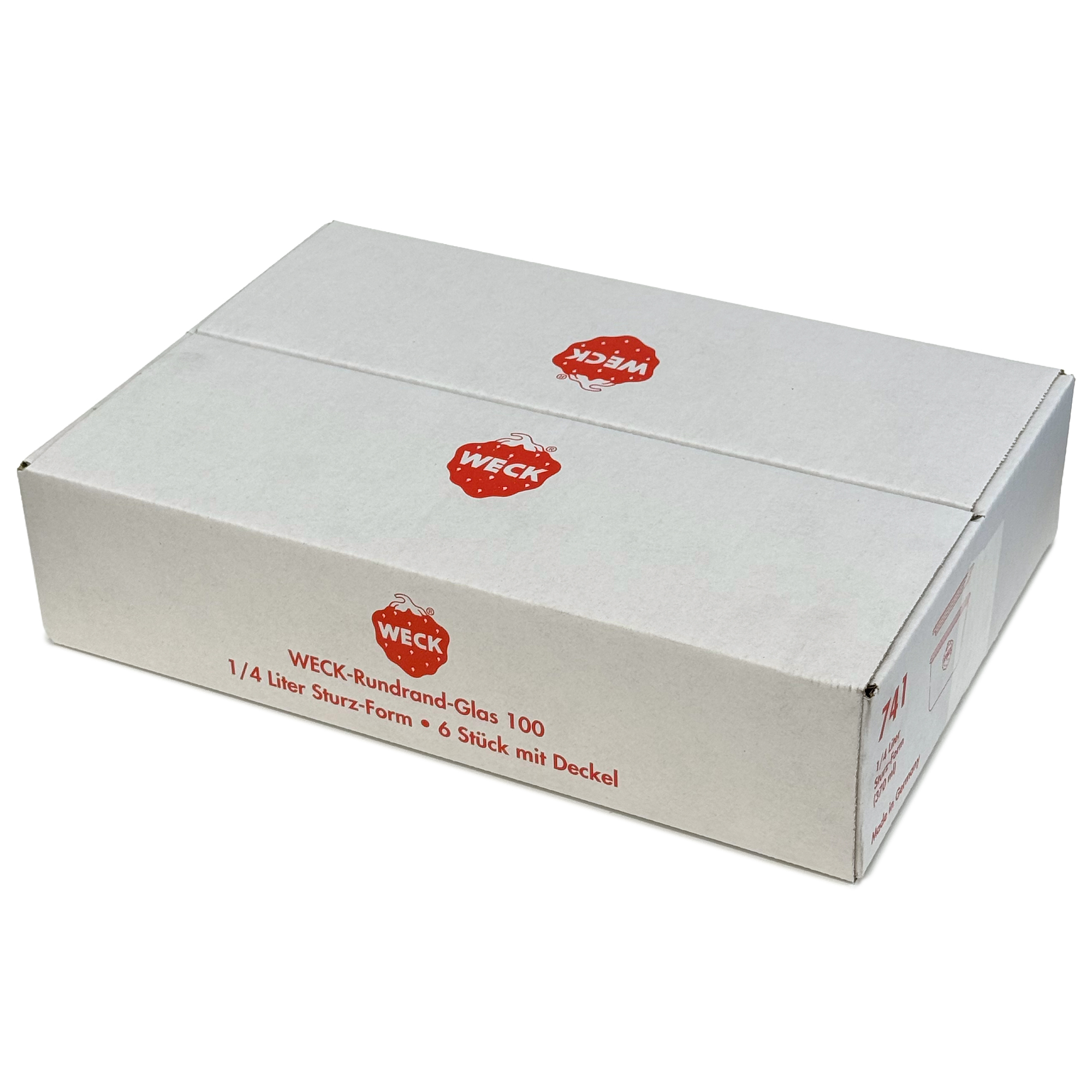 6x 370 ml tarro WECK de boca ancha con tapa de vidrio RR 100