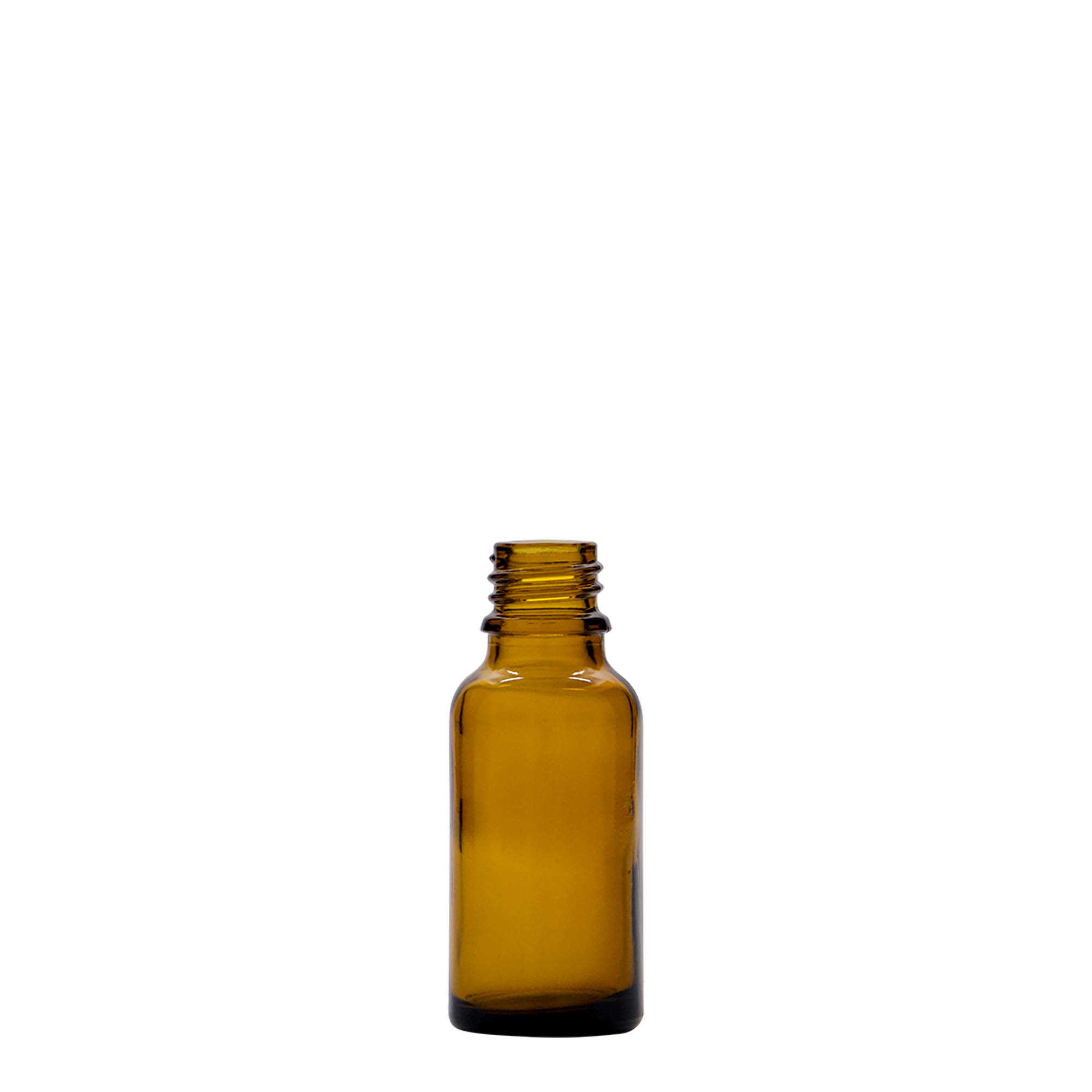 Frasco medicinal de vidrio marrón de 20 ml, boca: DIN 18