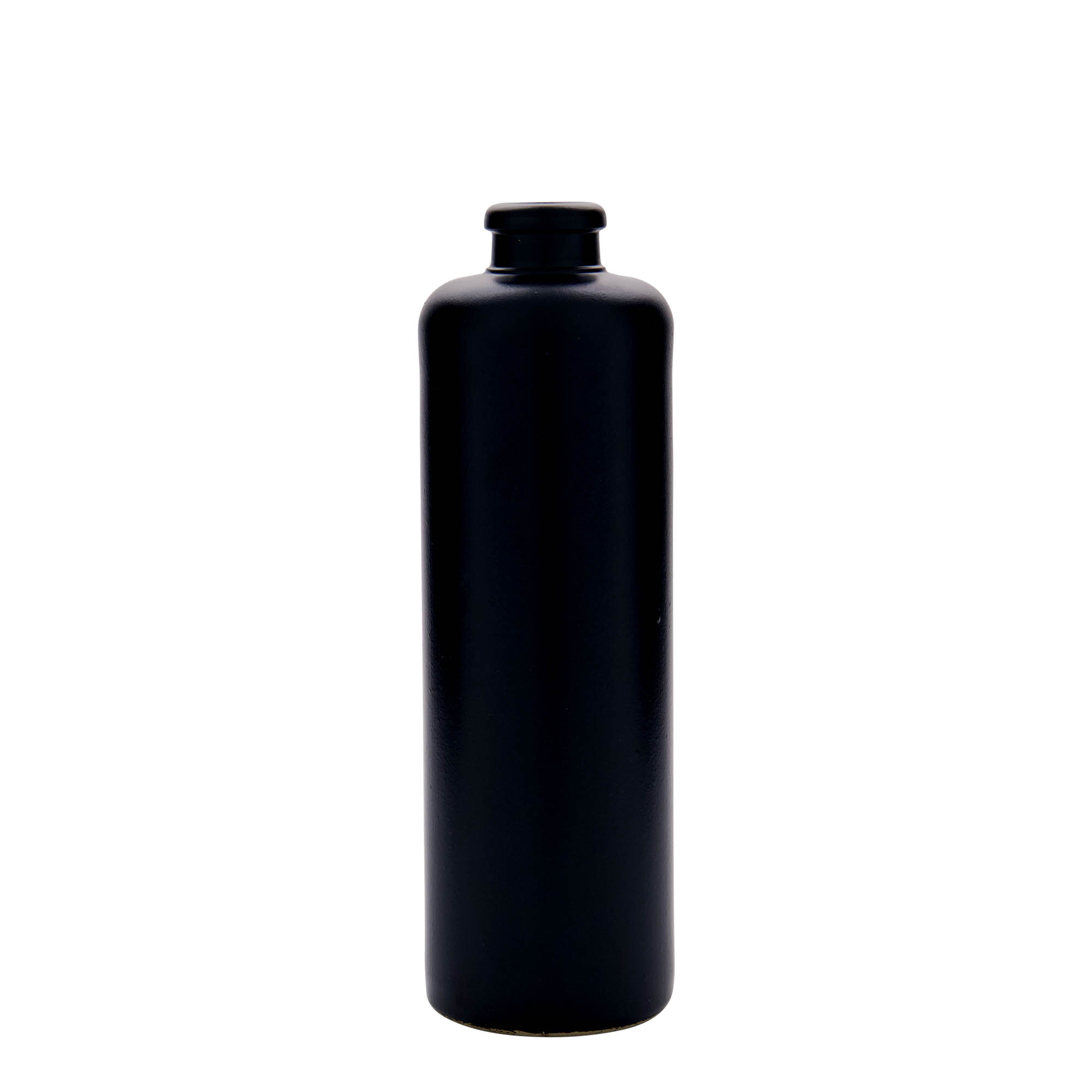 Jarra de barro de 500 ml, gres, negra, boca: corcho Jarra de barro de 500 ml, gres, negra, boca: corcho