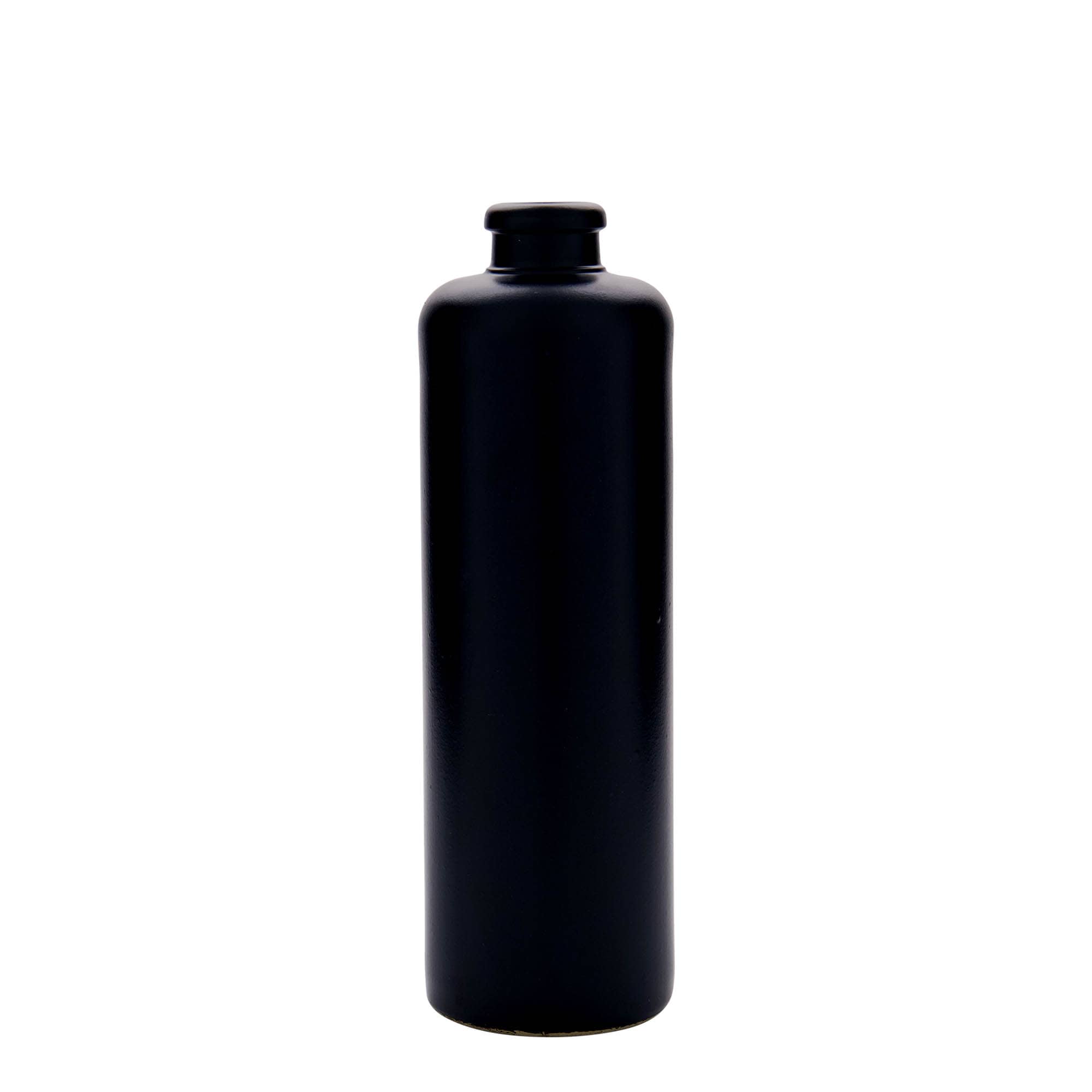 Jarra de barro de 500 ml, gres, negra, boca: corcho