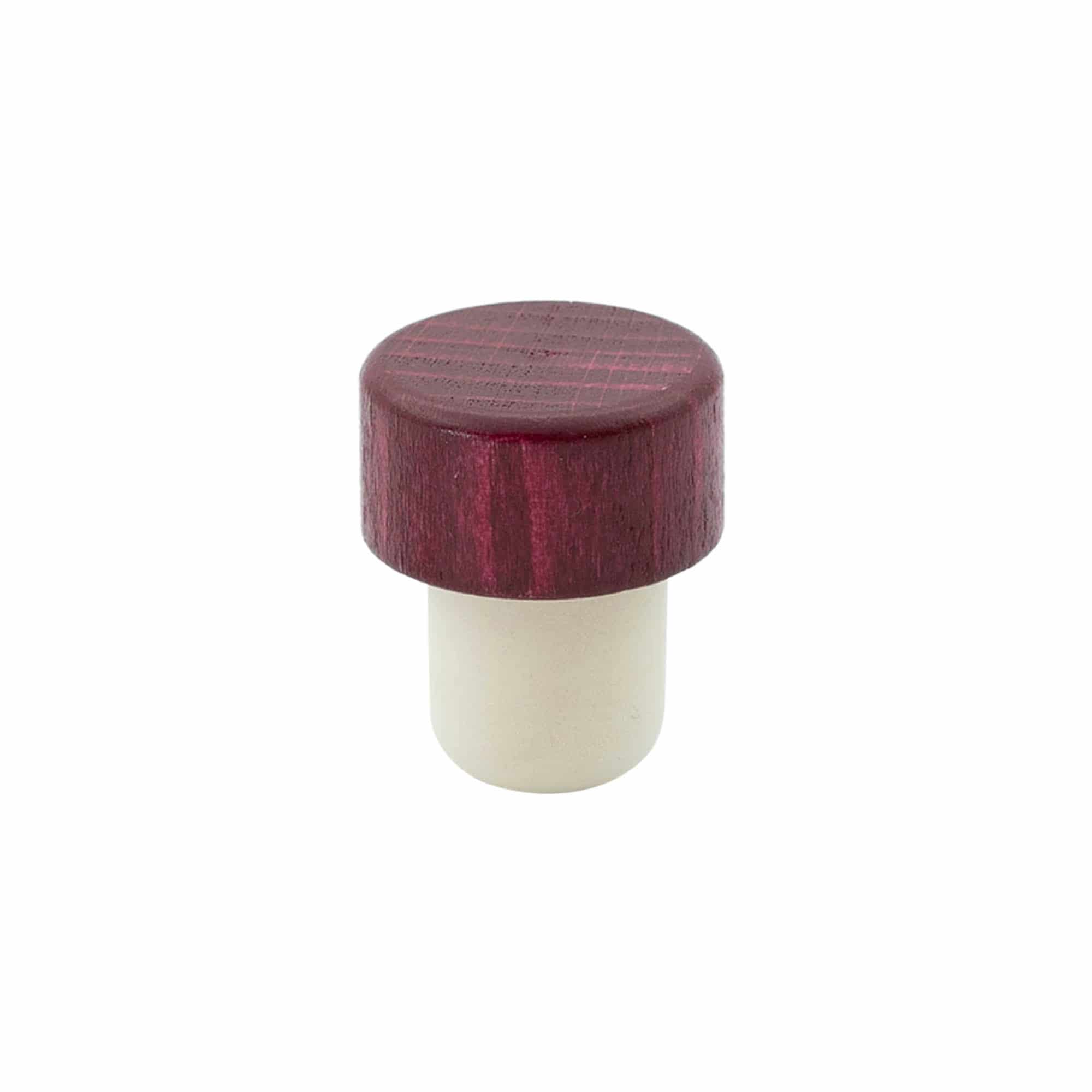 Corcho con cabeza de 19 mm, madera, rojo burdeos, para boca: corcho Corcho con cabeza de 19 mm, madera, rojo burdeos, para boca: corcho