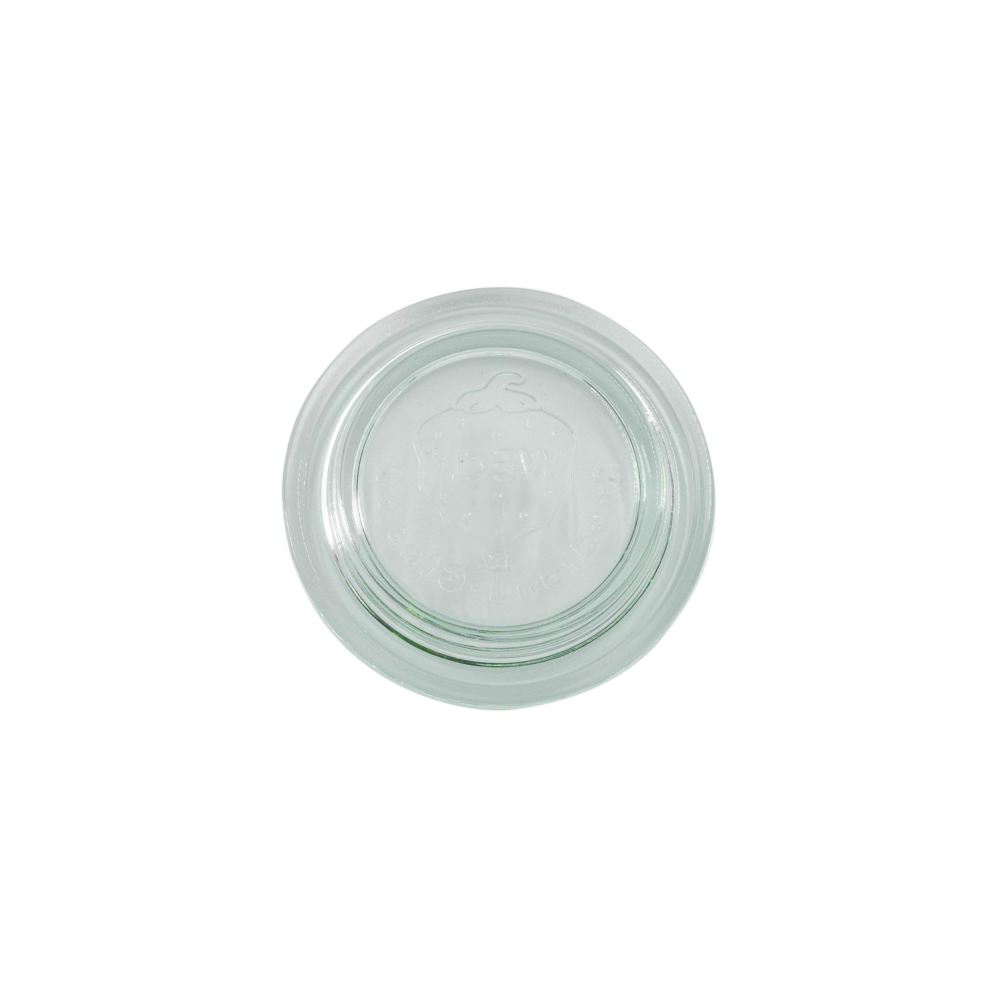 Tapa de vidrio WECK, borde redondo #, para boca: RR60 Tapa de vidrio WECK, borde redondo #, para boca: RR60