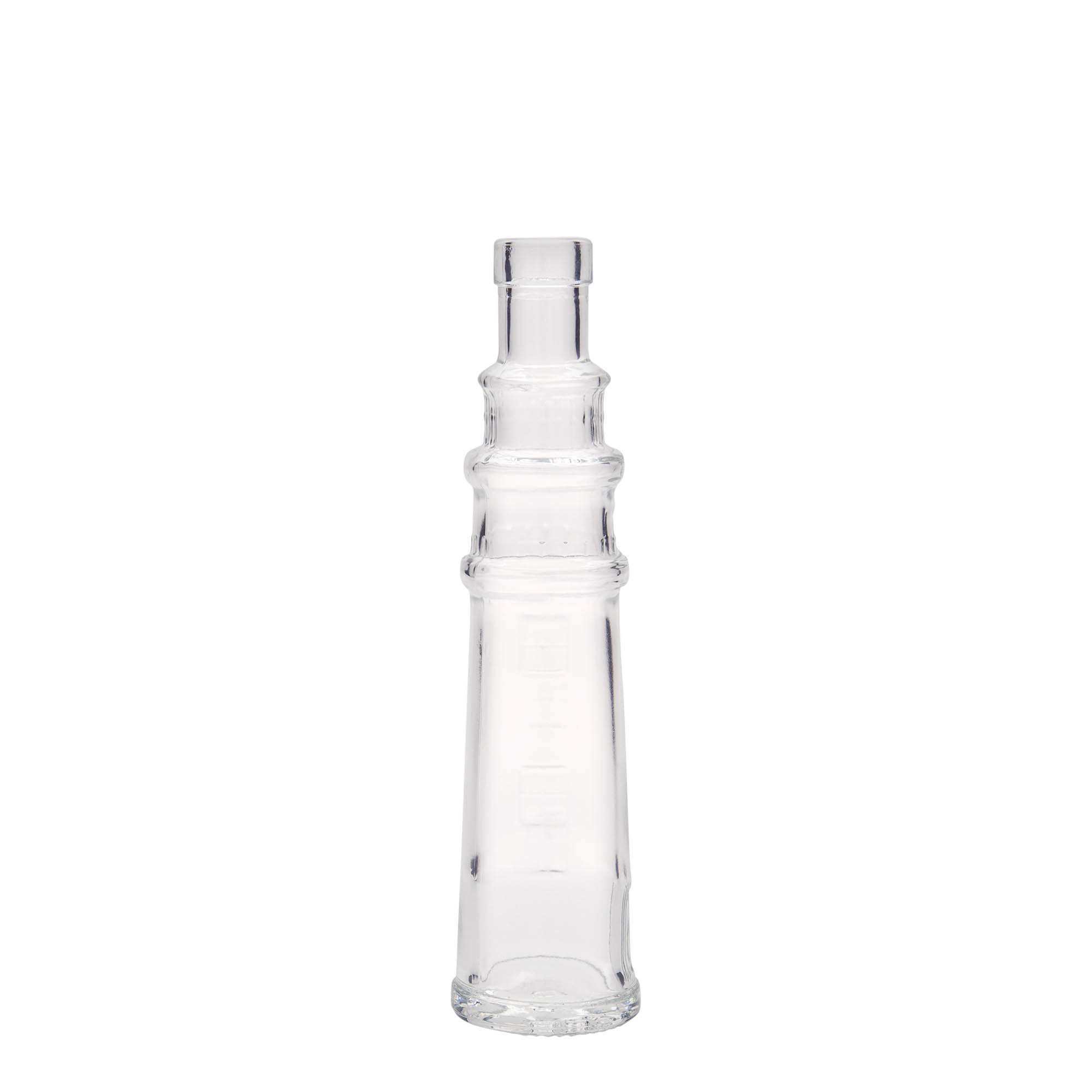 Botella de cristal de 100 ml 'Leuchtturm', boca: corcho