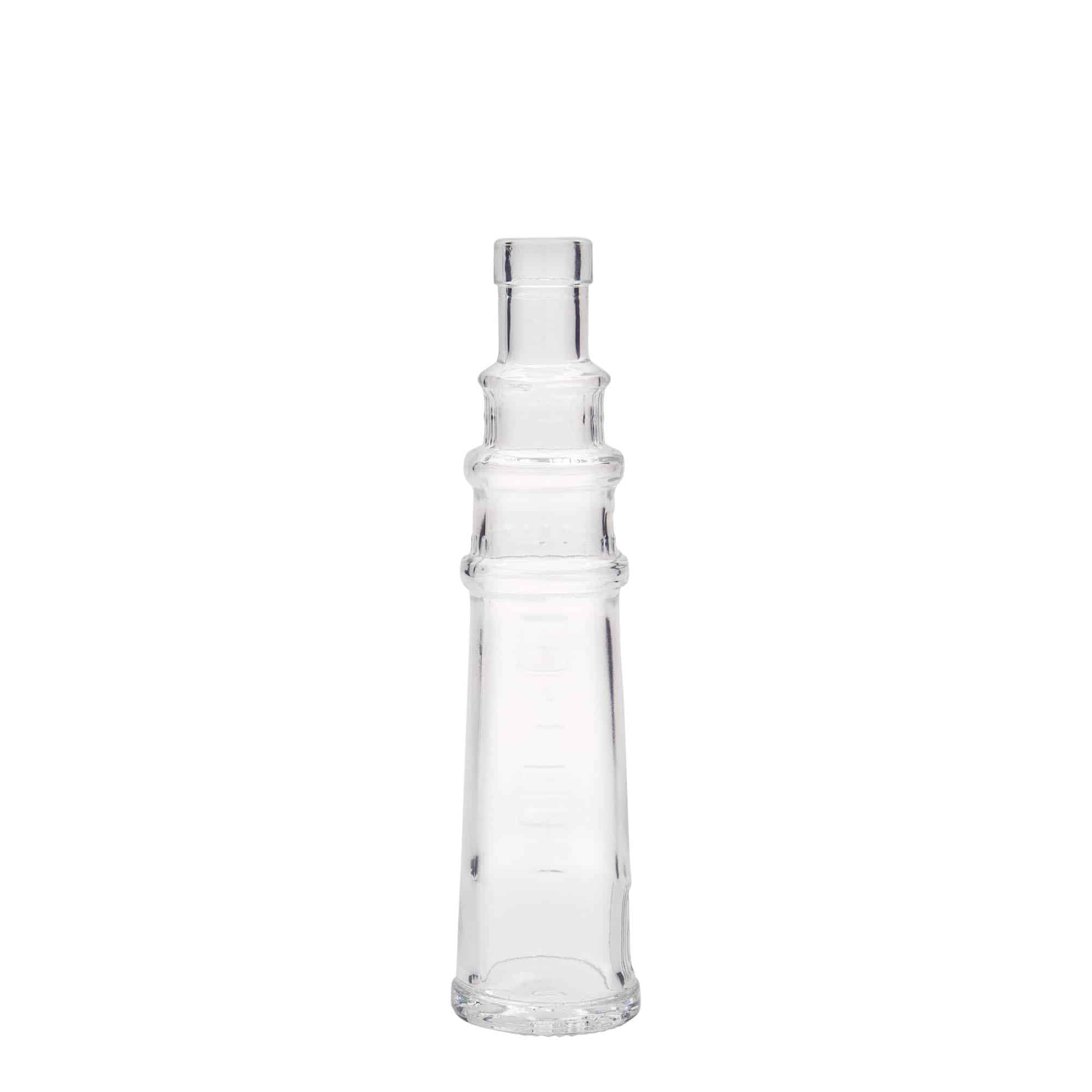 Botella de cristal de 100 ml 'Leuchtturm', boca: corcho