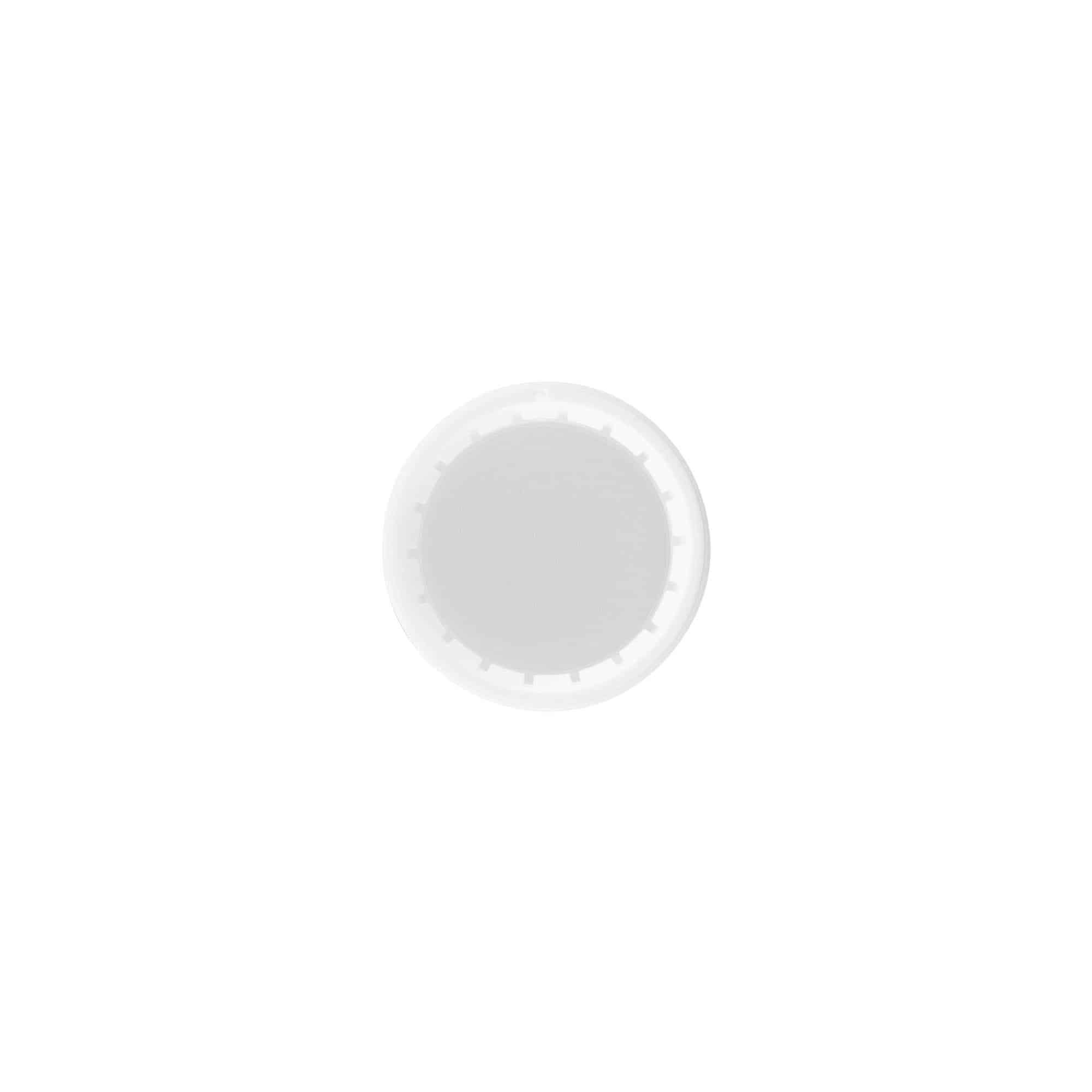 Tapón roscado, plástico PP, blanco, para boca: PP 28