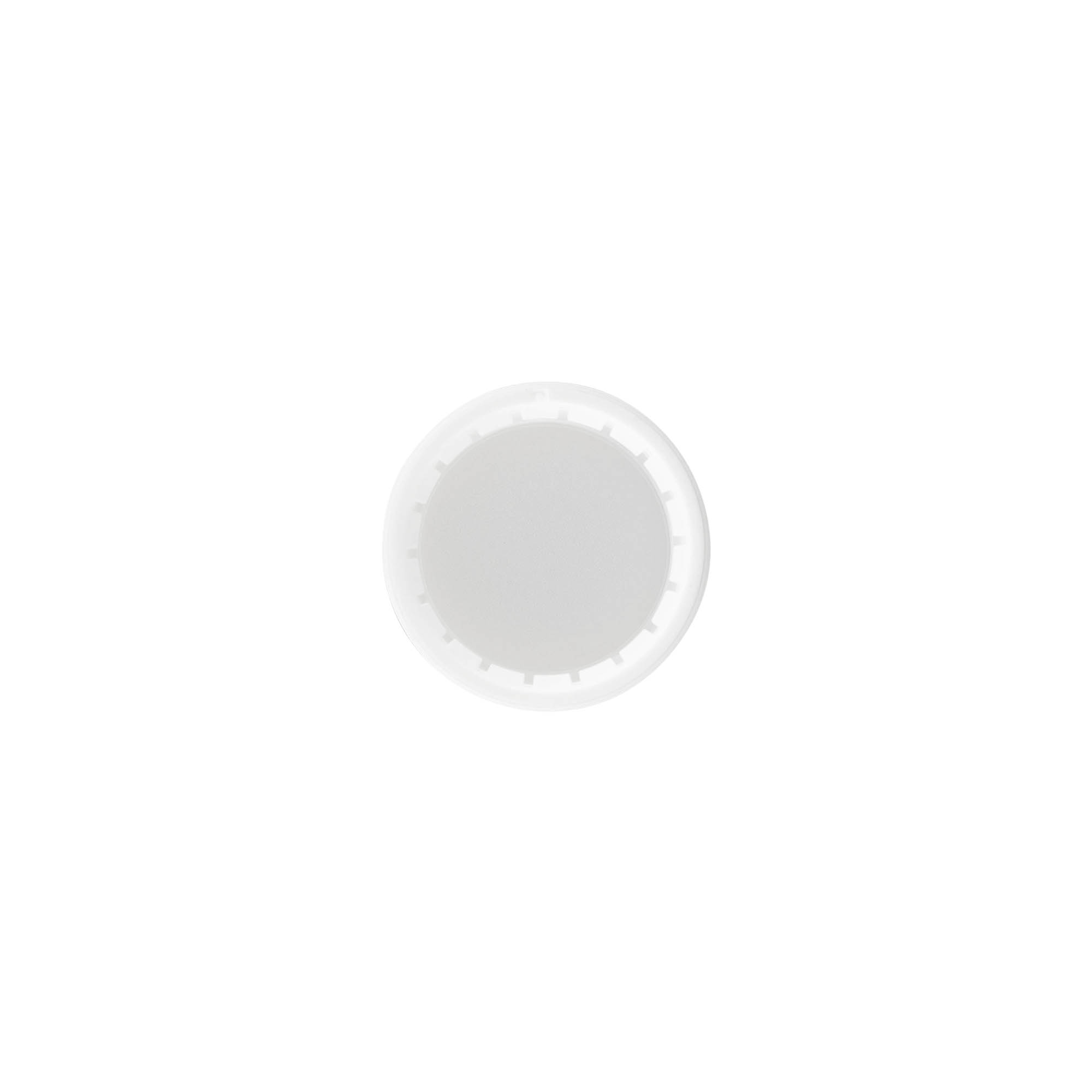 Tapón roscado, plástico PP, blanco, para boca: PP 28 Tapón roscado, plástico PP, blanco, para boca: PP 28