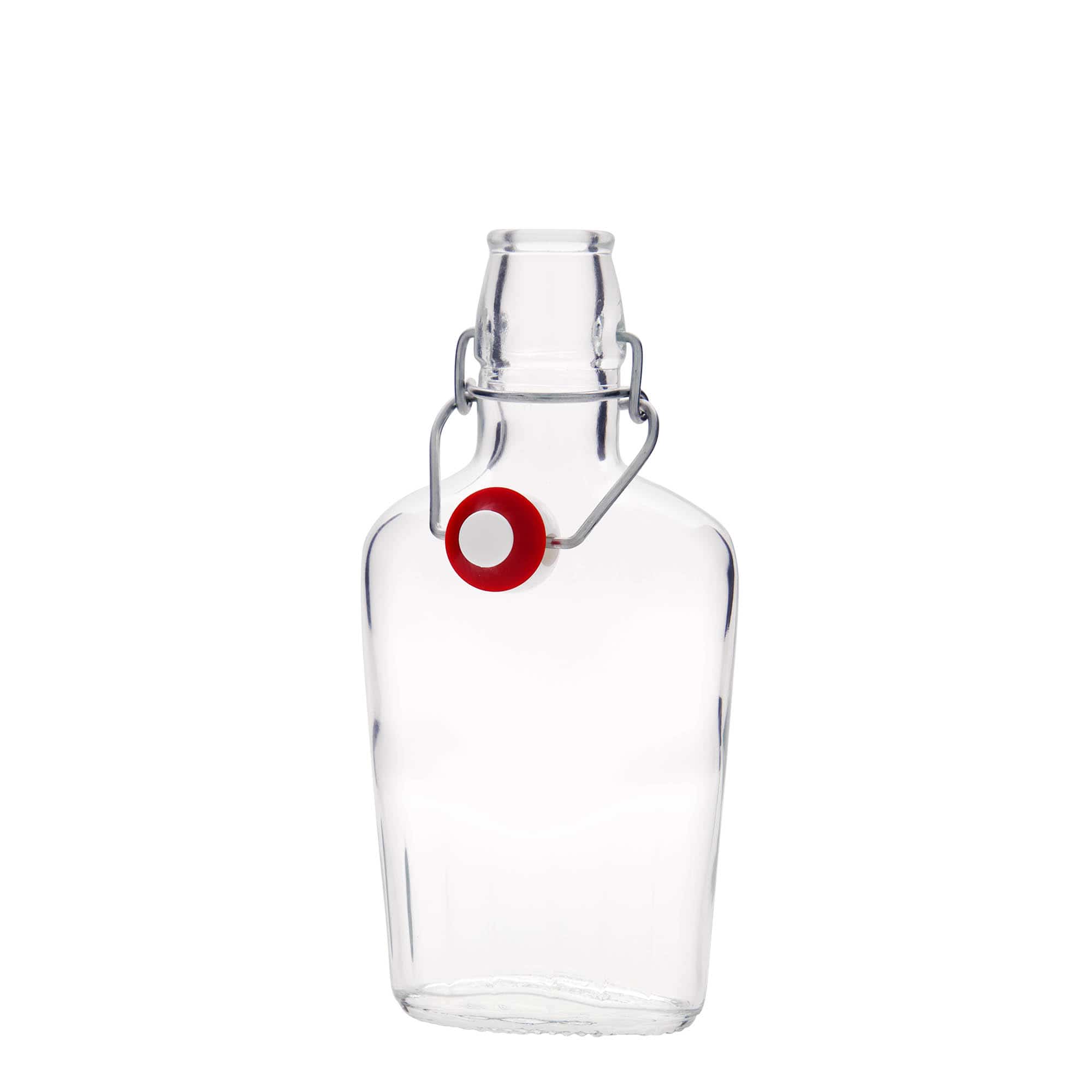 Botella de vidrio 'Fiaschetta' de 250 ml, ovalada, boca: tapón mecánico