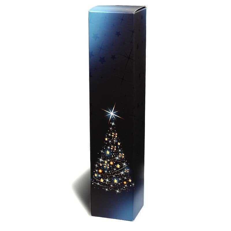 Caja de regalo 'Árbol de Navidad', rectangular, cartón, azul Caja de regalo 'Árbol de Navidad', rectangular, cartón, azul