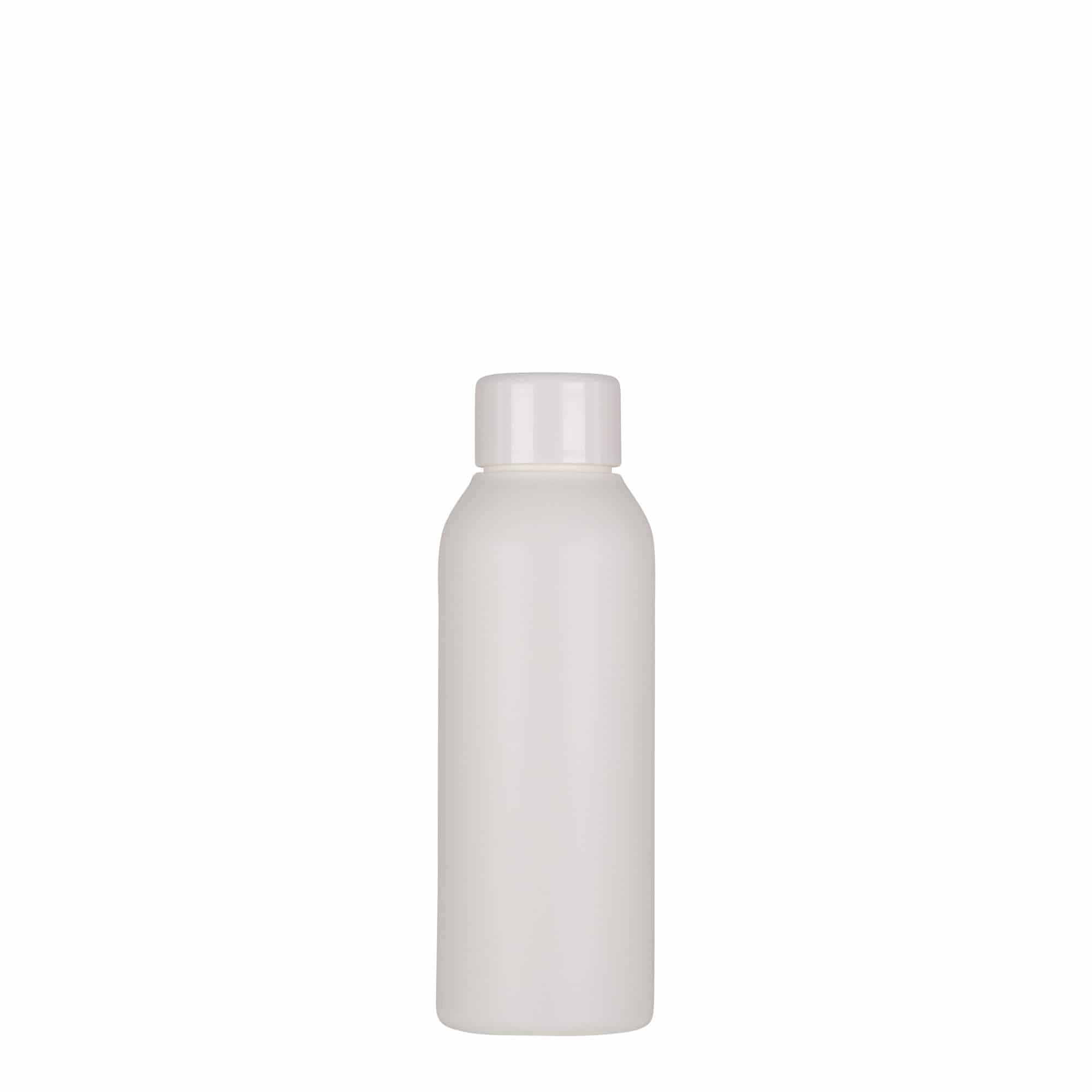 Botella de plástico de 100 ml 'Tuffy', HDPE, blanca, boca: 24/410