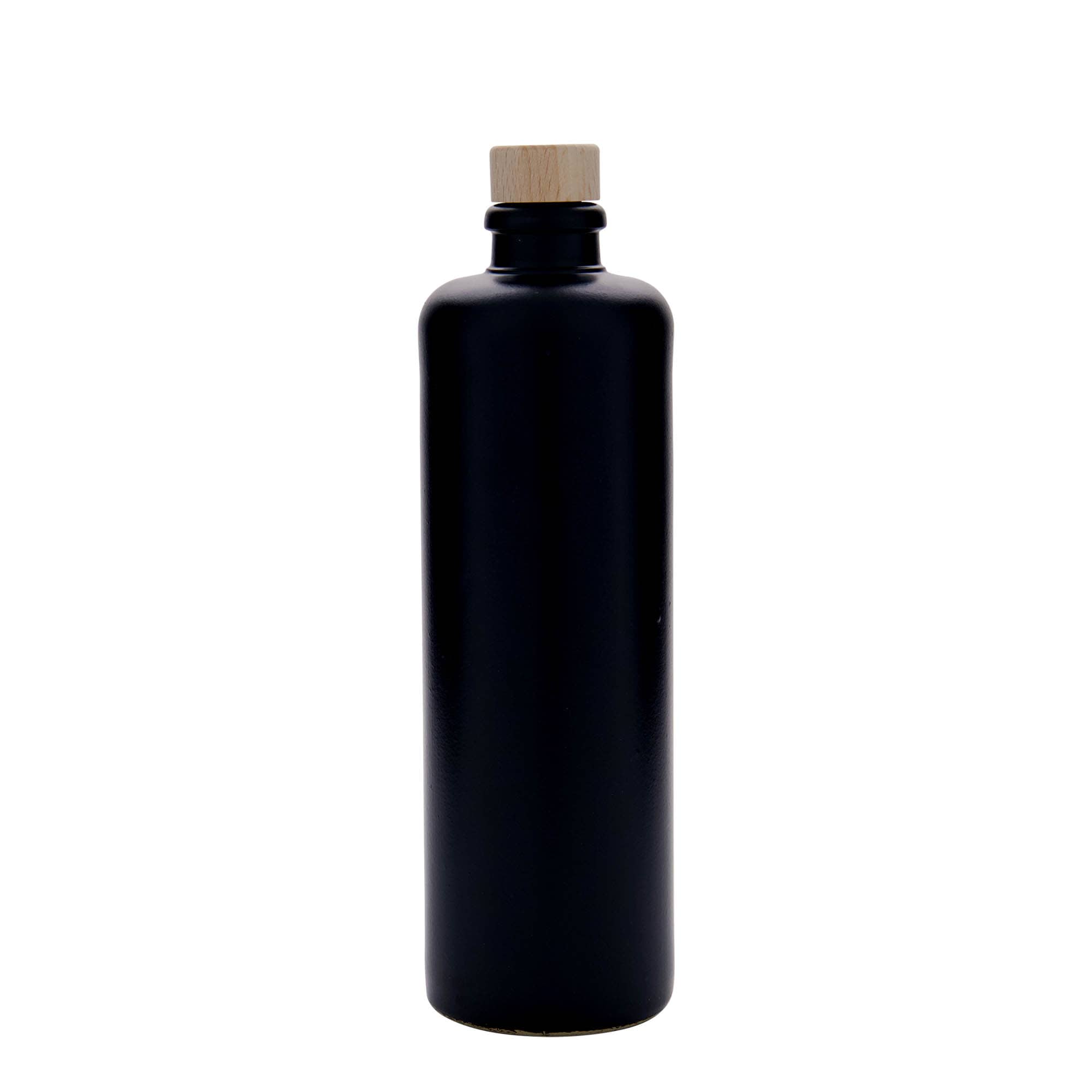 Jarra de barro de 500 ml, gres, negra, boca: corcho Jarra de barro de 500 ml, gres, negra, boca: corcho