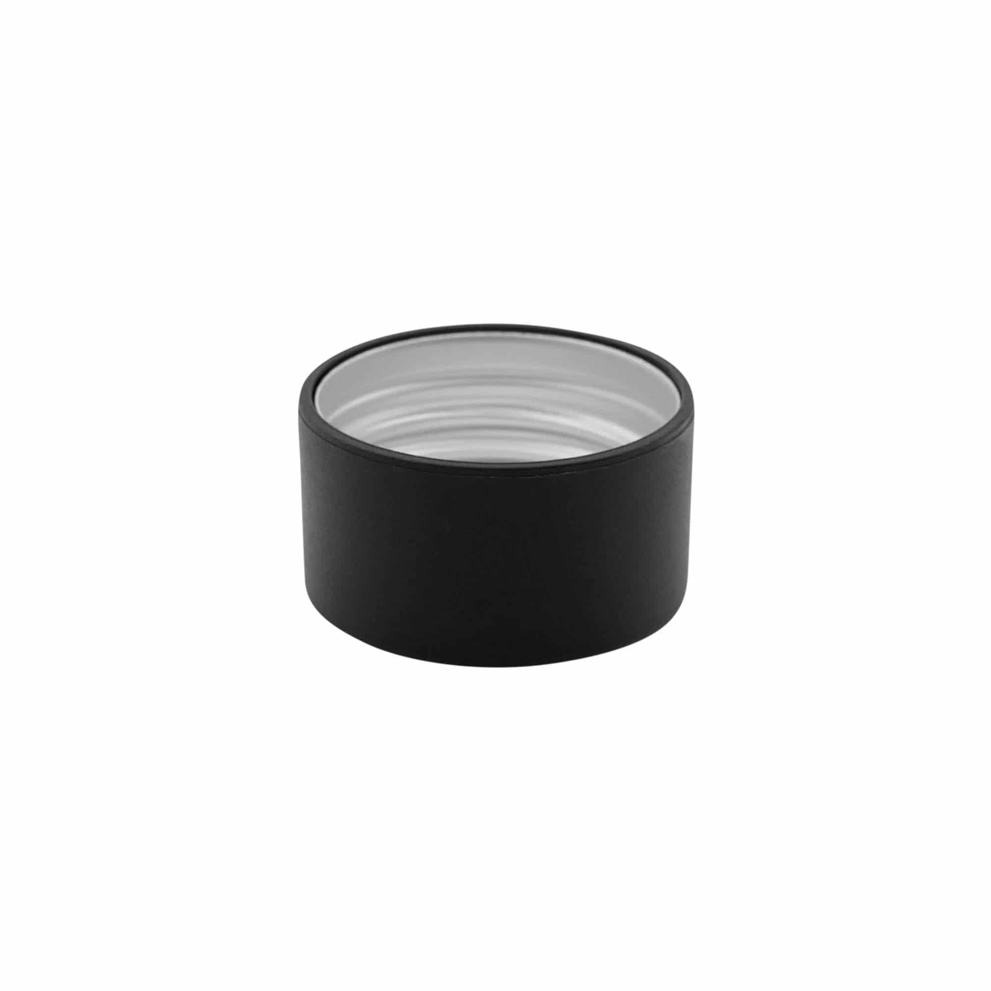 Tapa roscada, metal-plástico, negra, para boquilla: PP 31,5