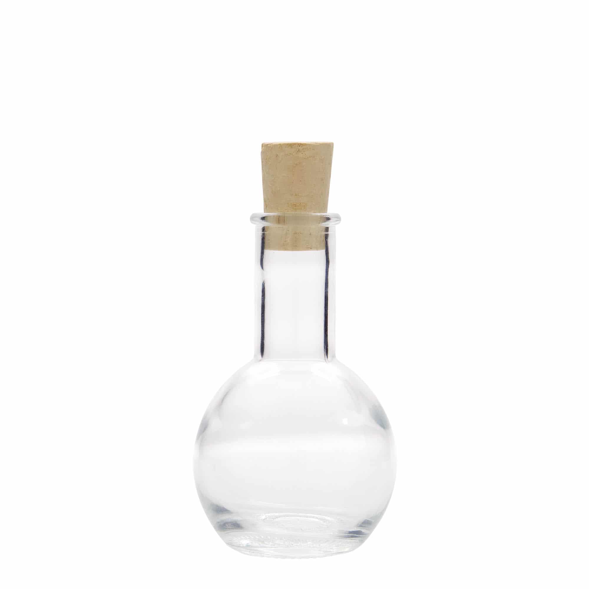 Botella de vidrio 'Tulipano' de 100 ml, boca: corcho