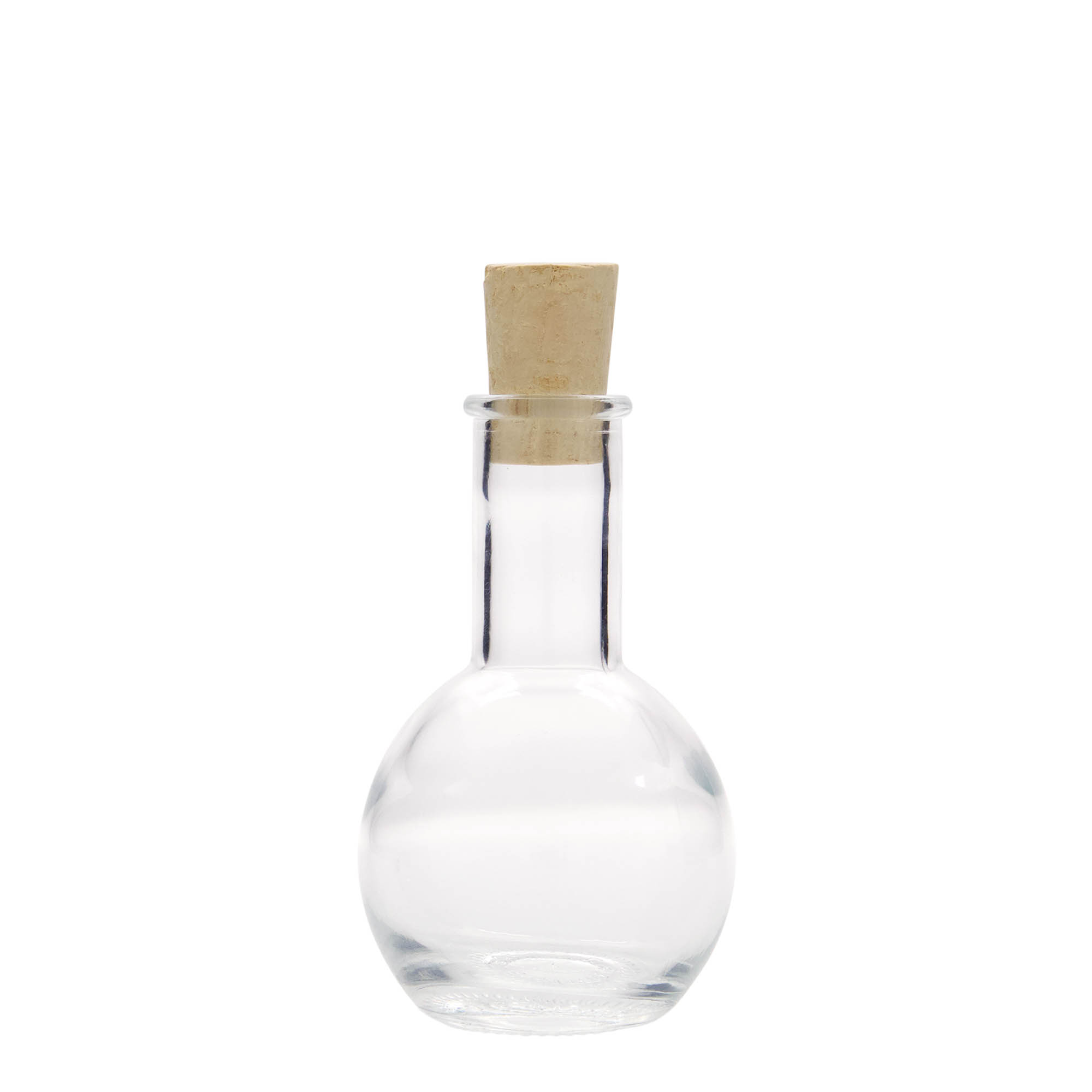 Botella de vidrio de 100 ml 'Tulipano', boca: corcho
