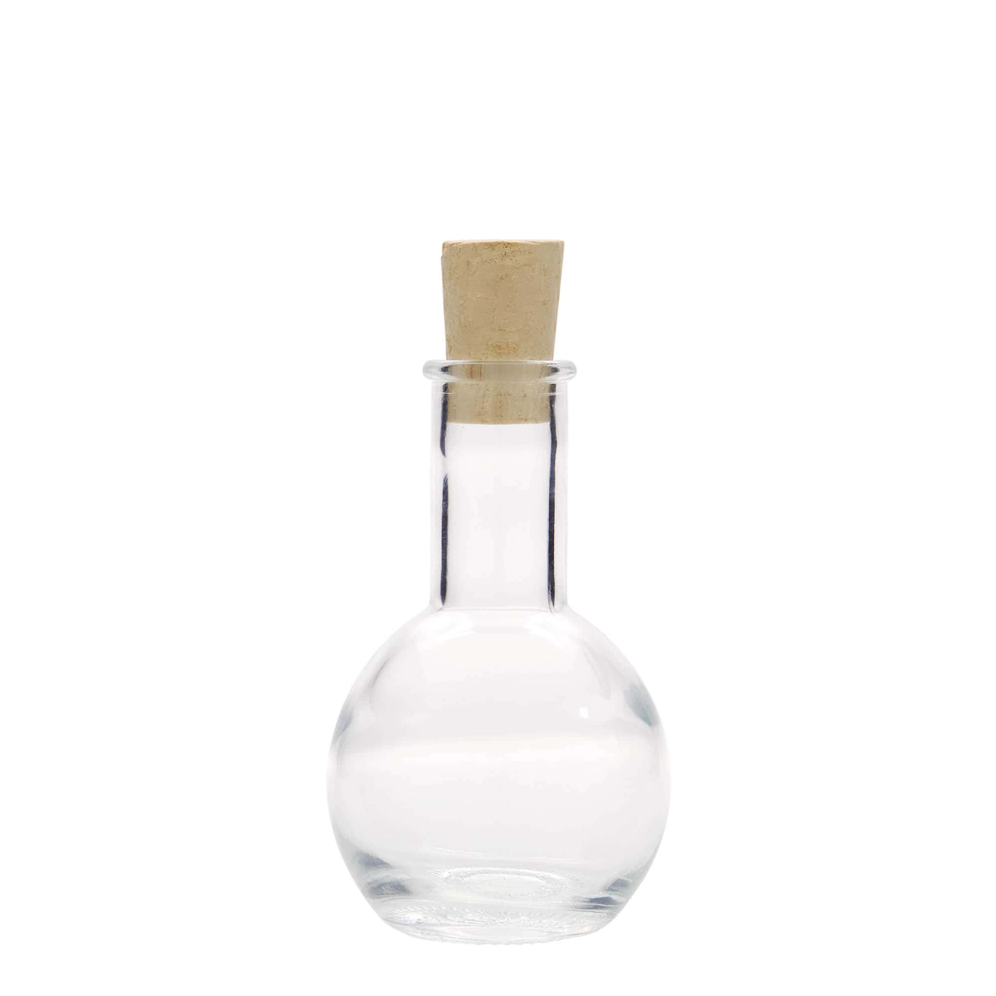Botella de vidrio de 100 ml 'Tulipano', boca: corcho