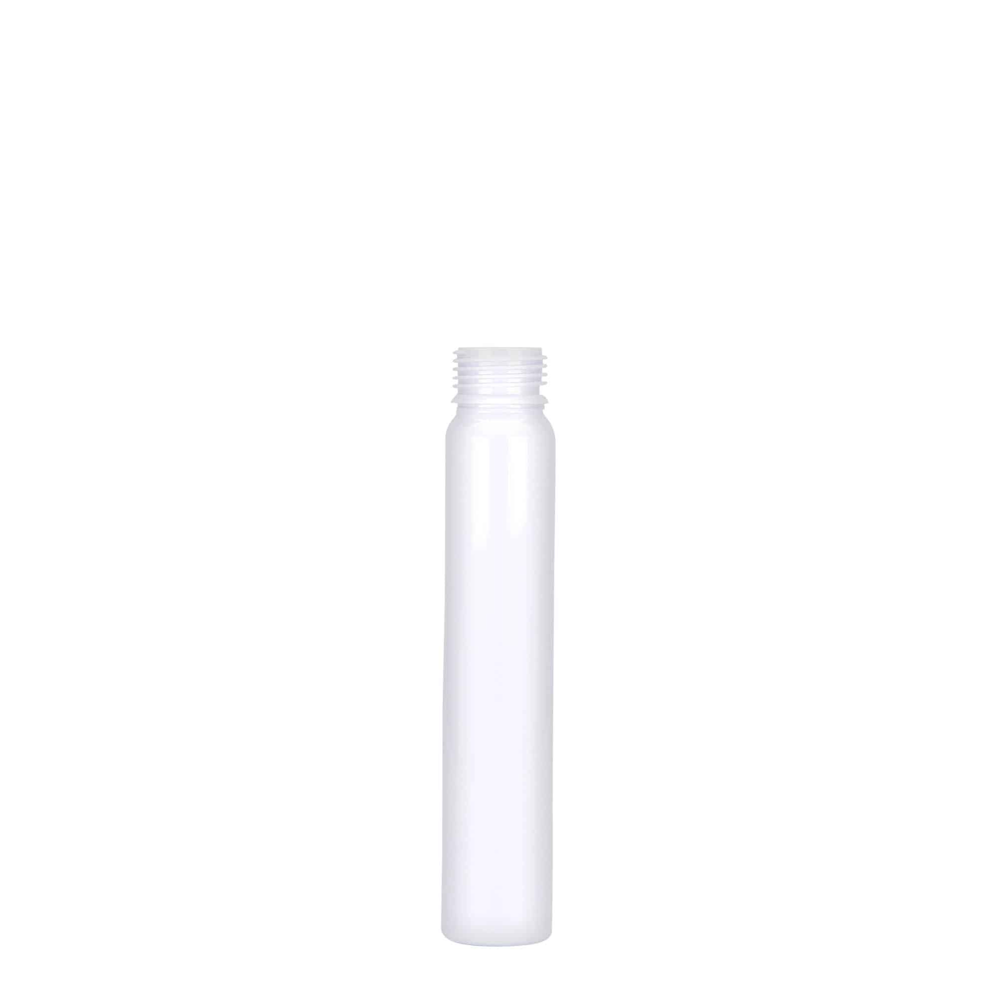 Tubito de PET de 25 ml, plástico, blanco, boca: tapón de rosca Tubito de PET de 25 ml, plástico, blanco, boca: tapón de rosca