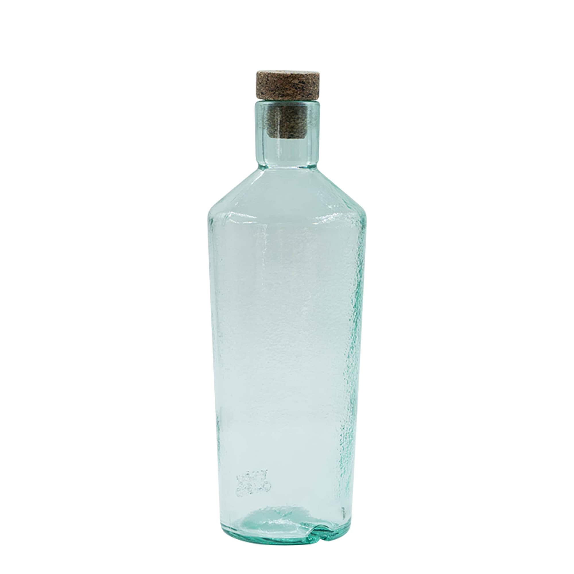 Botella de vidrio 'Primal' de 700 ml, boca: corcho, fabricada de forma salvaje