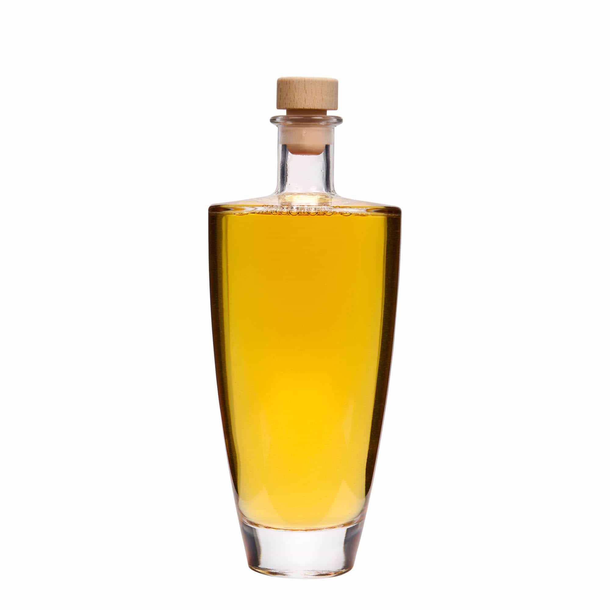 Botella de vidrio 'Vanessa' de 500 ml, ovalada, boca: corcho