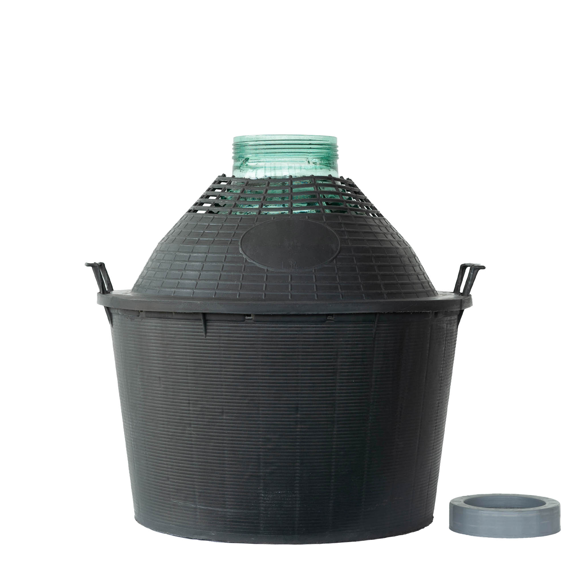 34 l botella de balón de cuello ancho, vidrio, boca: cierre de rosca 34 l botella de balón de cuello ancho, vidrio, boca: cierre de rosca