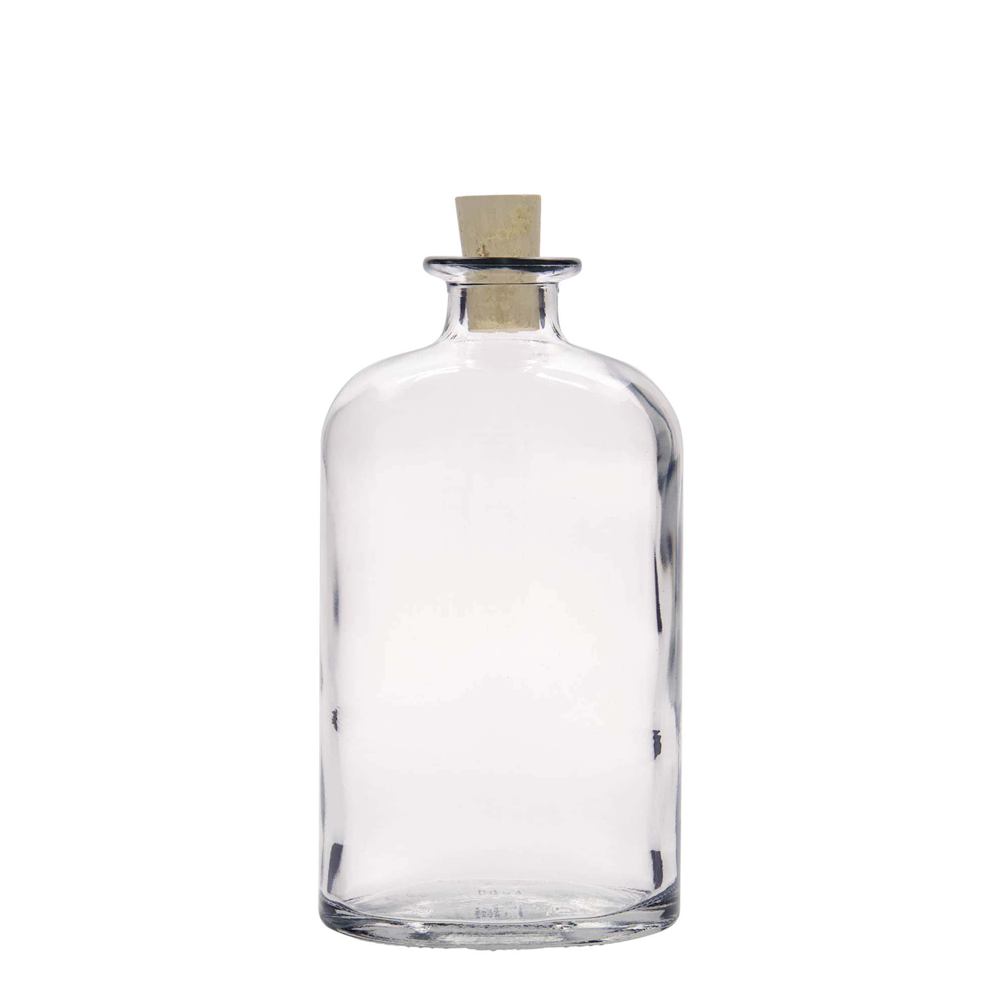 Botella de vidrio de 500 ml 'Dundee', ovalada, boca: corcho