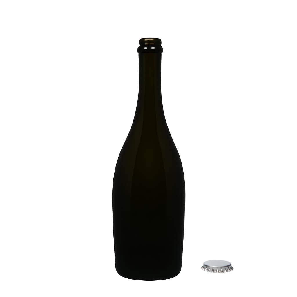 Botella de cava de 750 ml 'Carmen', vidrio, verde antiguo, boca: corona