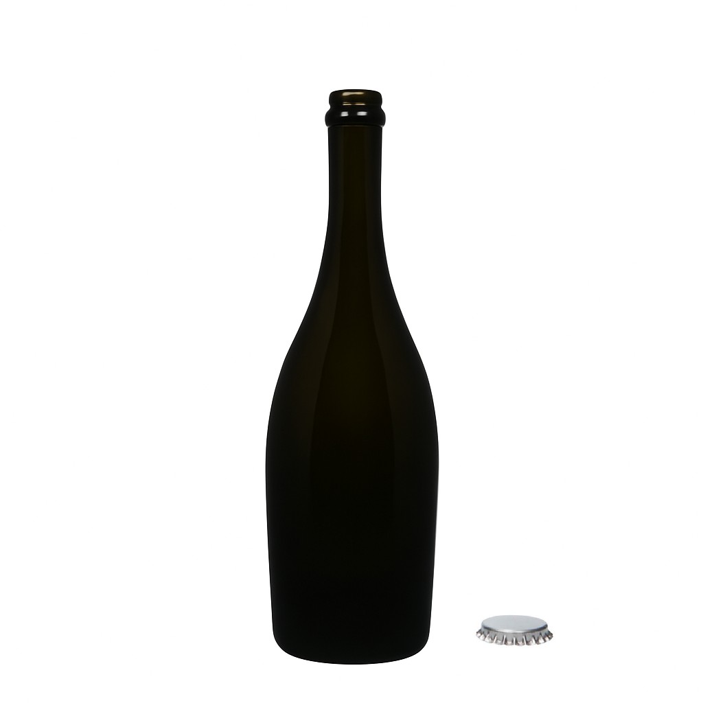 Botella de cava de 750 ml 'Carmen', vidrio, verde antiguo, boca: corona