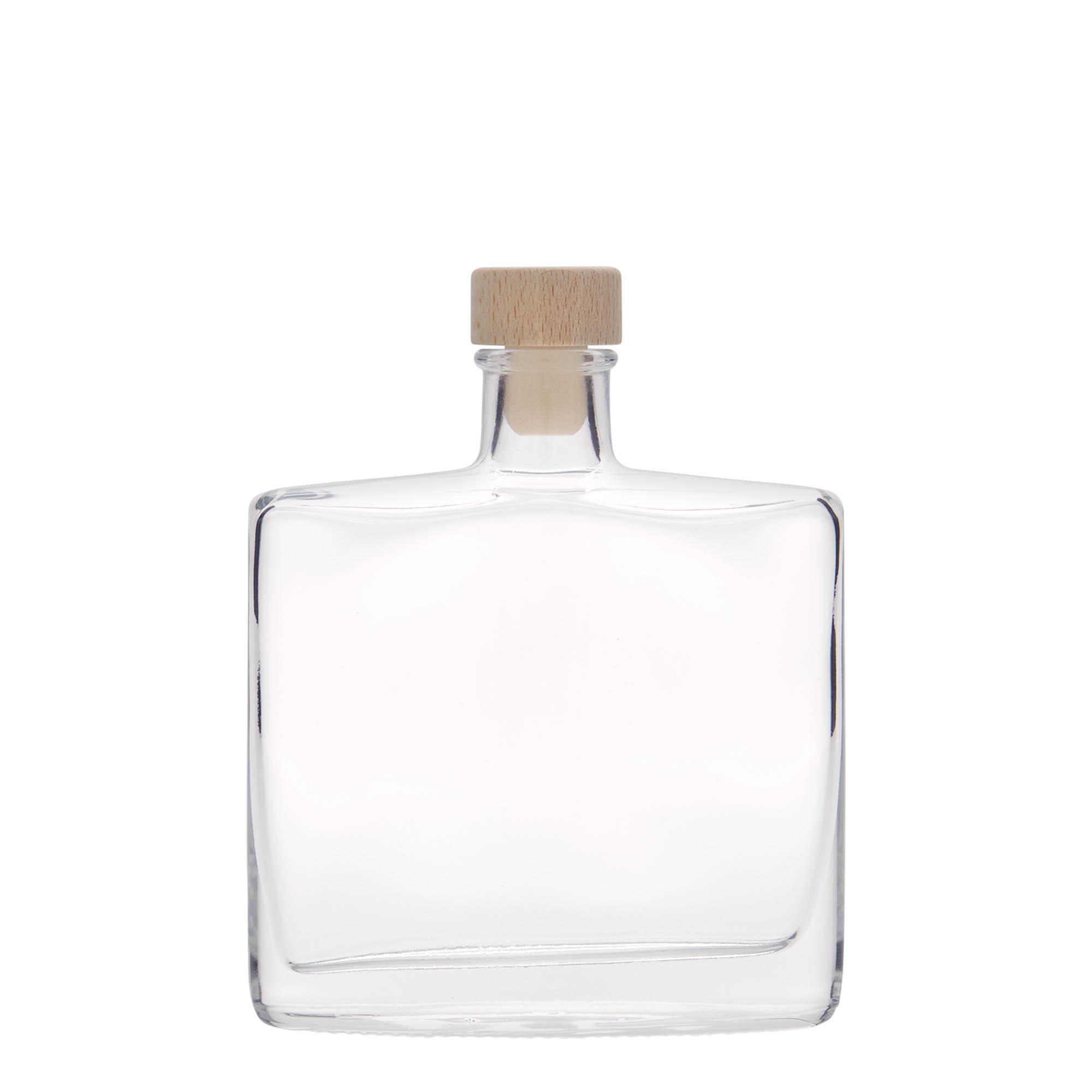 Botella de vidrio de 200 ml 'Zorbas', ovalada, boca: corcho