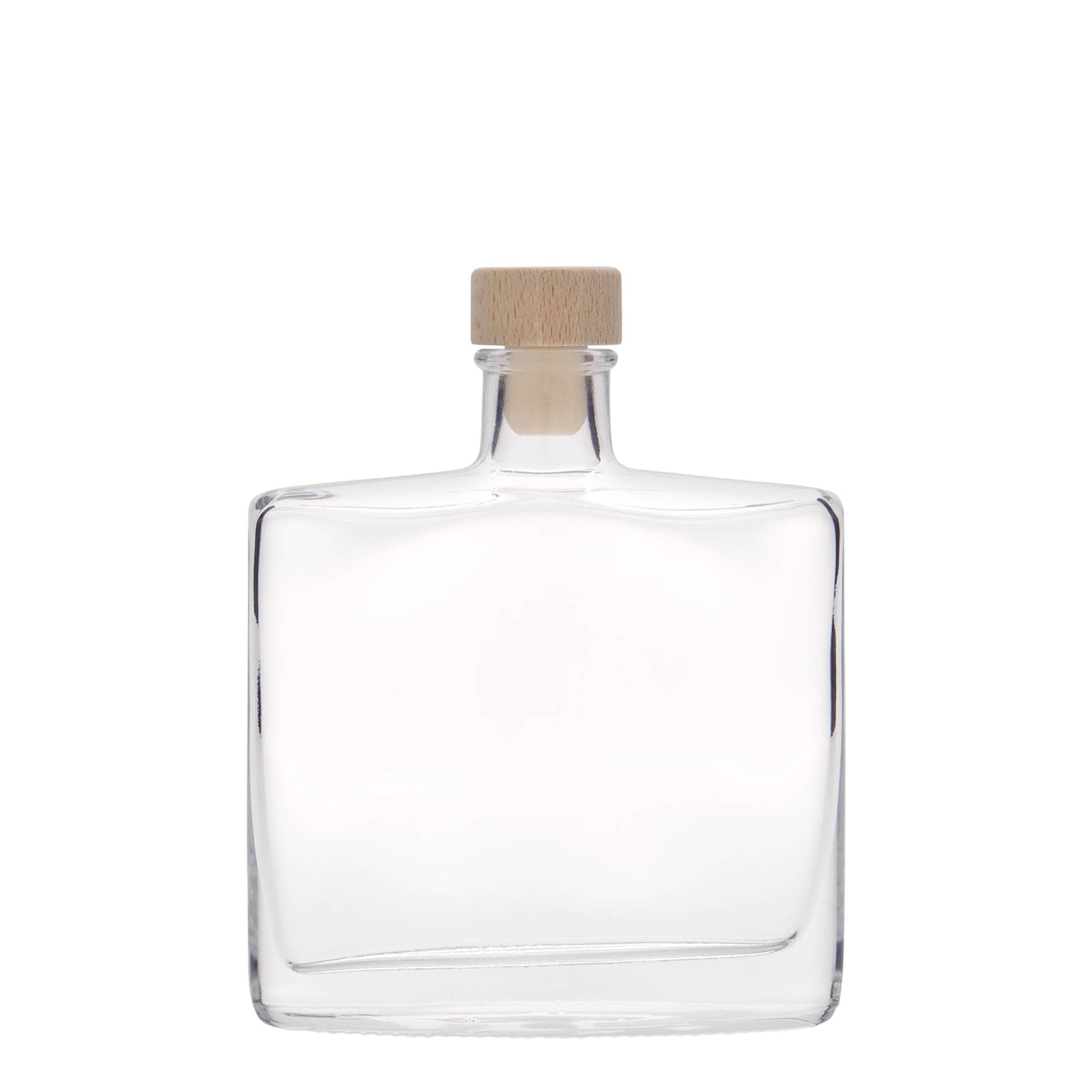 Botella de vidrio de 200 ml 'Zorbas', ovalada, boca: corcho