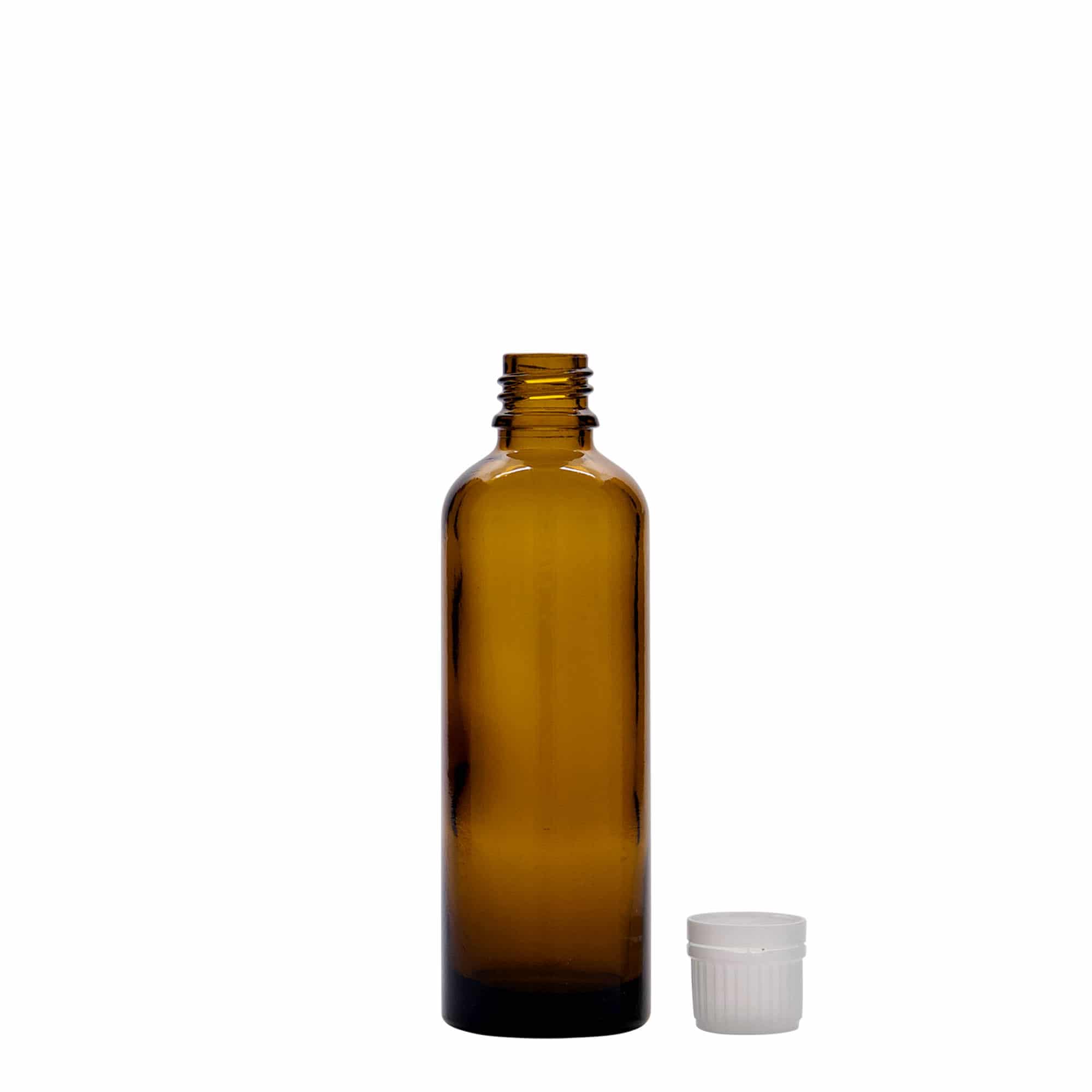 75 ml frasco medicinal, vidrio, marrón, boca: DIN 18