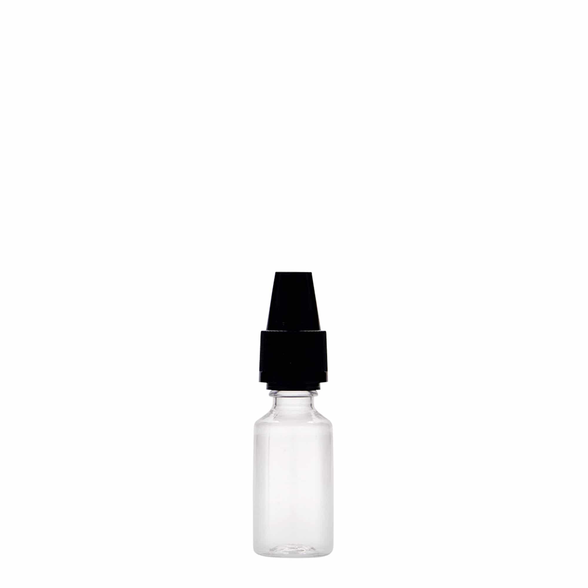 Botella PET de 10 ml «E-Liquid» con cierre de calidad y seguridad infantil, plástico, boca: cierre de rosca