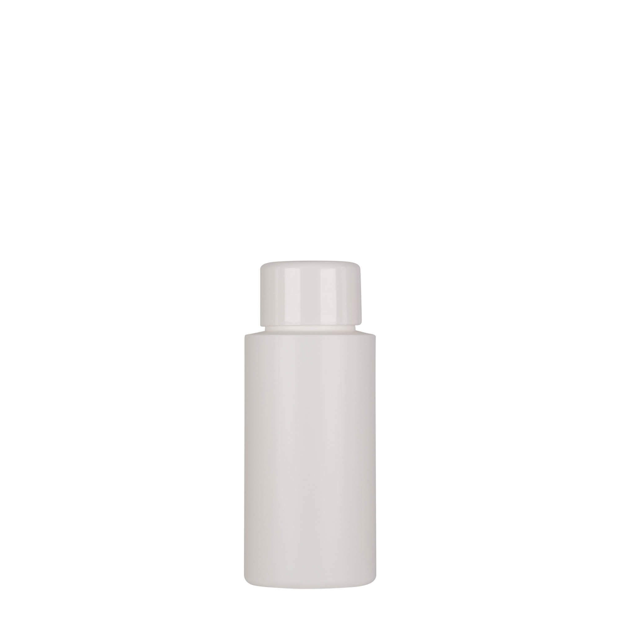 Botella de plástico de 50 ml 'Pipe', HDPE verde, blanca, boca: 24/410