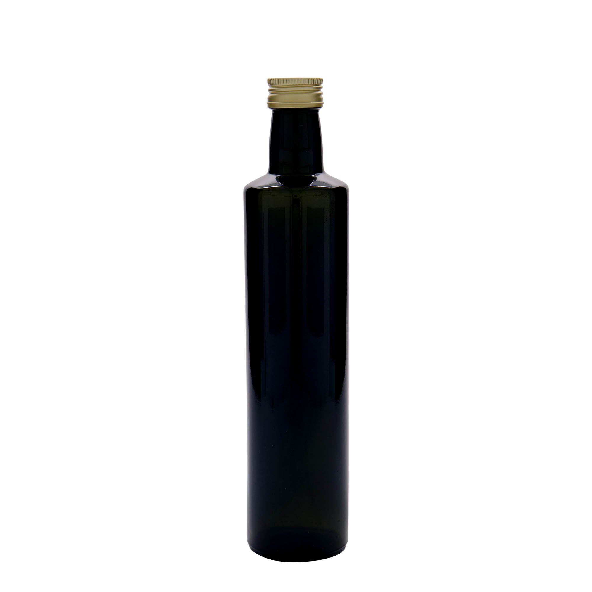 Botella de vidrio de 500 ml 'Dorica', verde antiguo, boca: PP 31,5