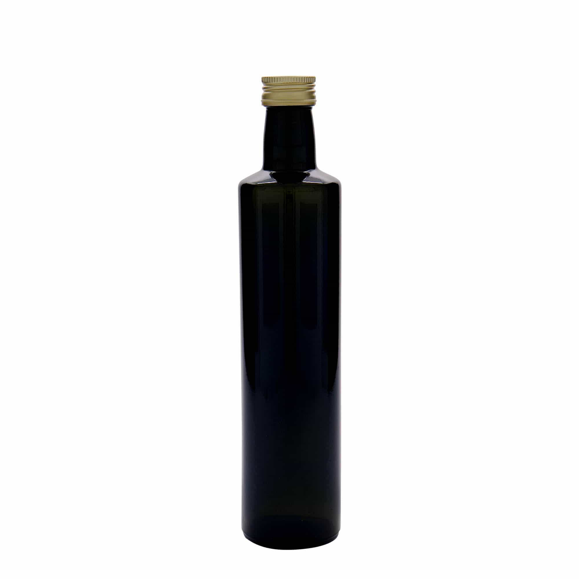 Botella de vidrio de 500 ml 'Dorica', verde antiguo, boca: PP 31,5