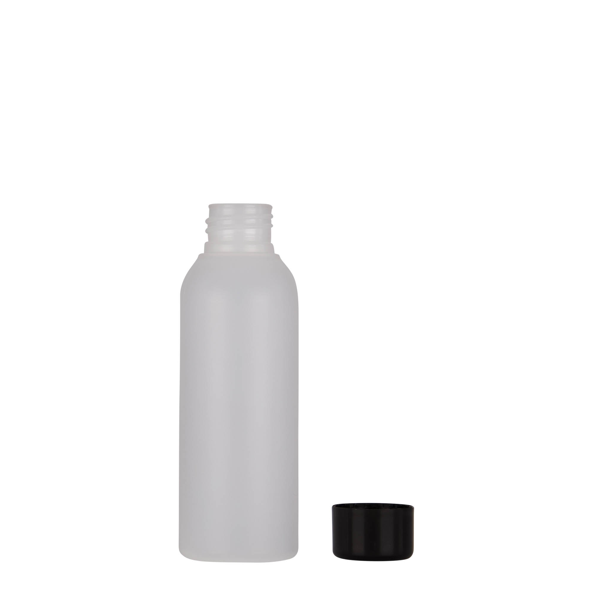 Botella de plástico de 100 ml 'Tuffy', HDPE, natural, boca: 24/410