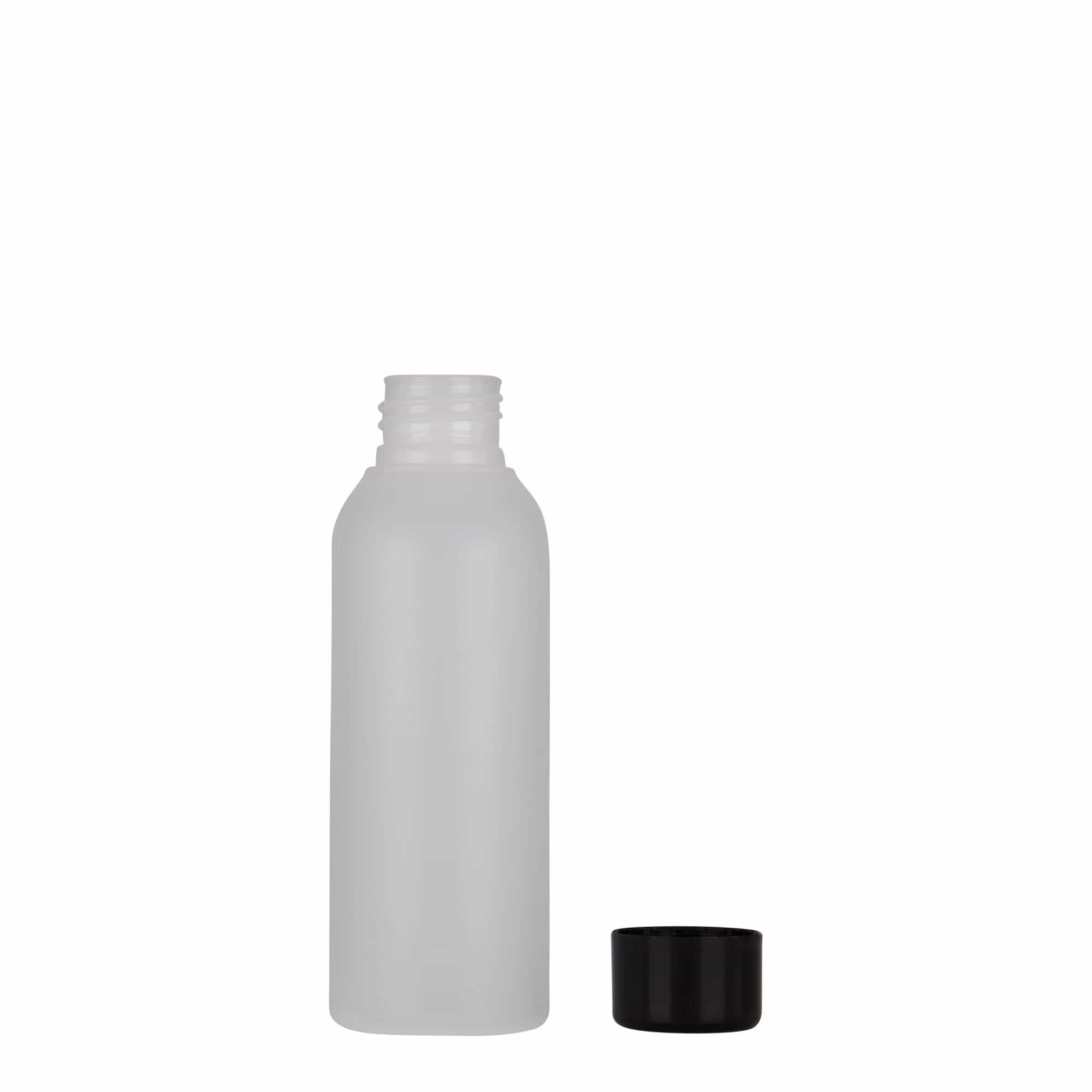 Botella de plástico de 100 ml 'Tuffy', HDPE, natural, boca: 24/410