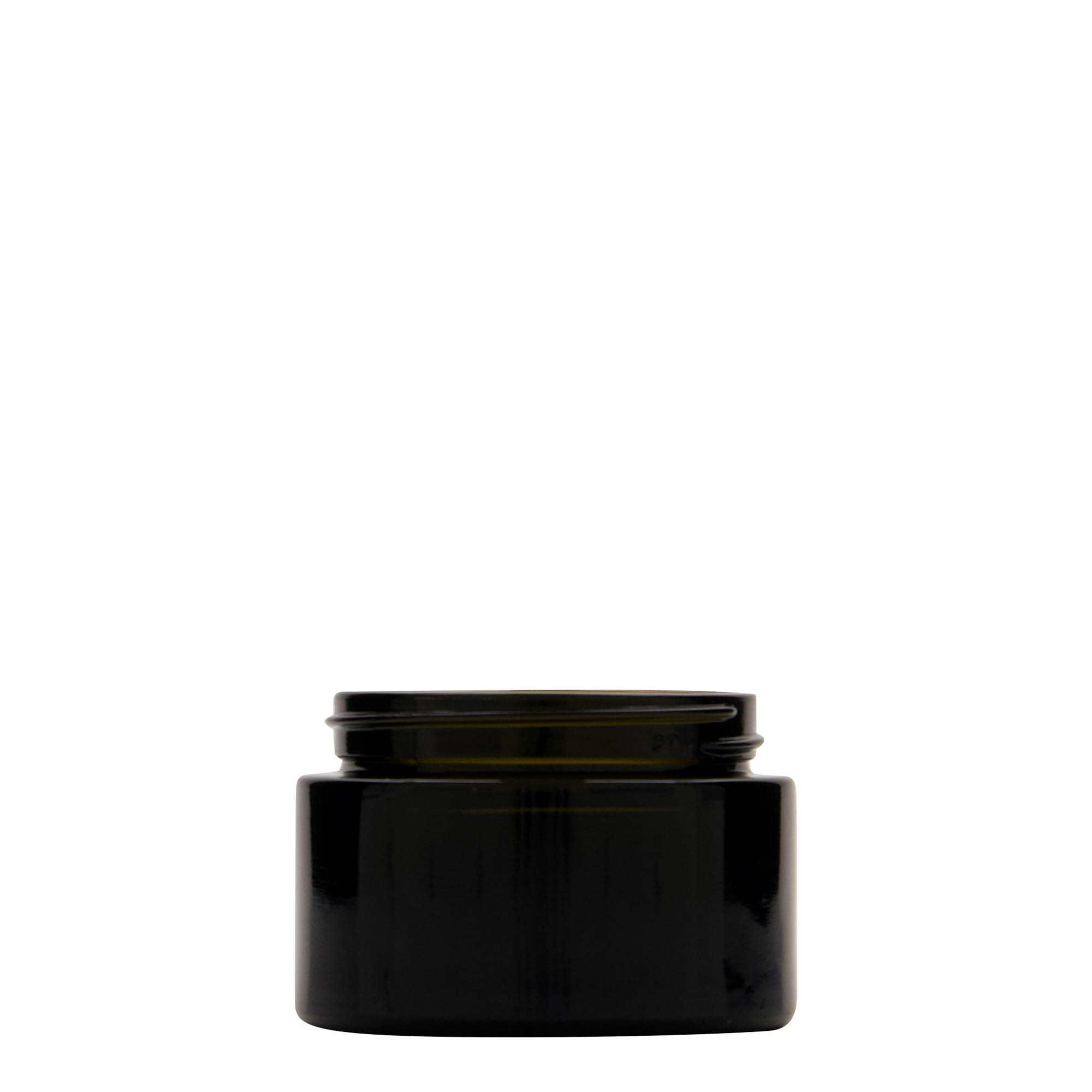 50 ml tarro reciclado 'Floria', vidrio, verde antiguo, boca: 58/400