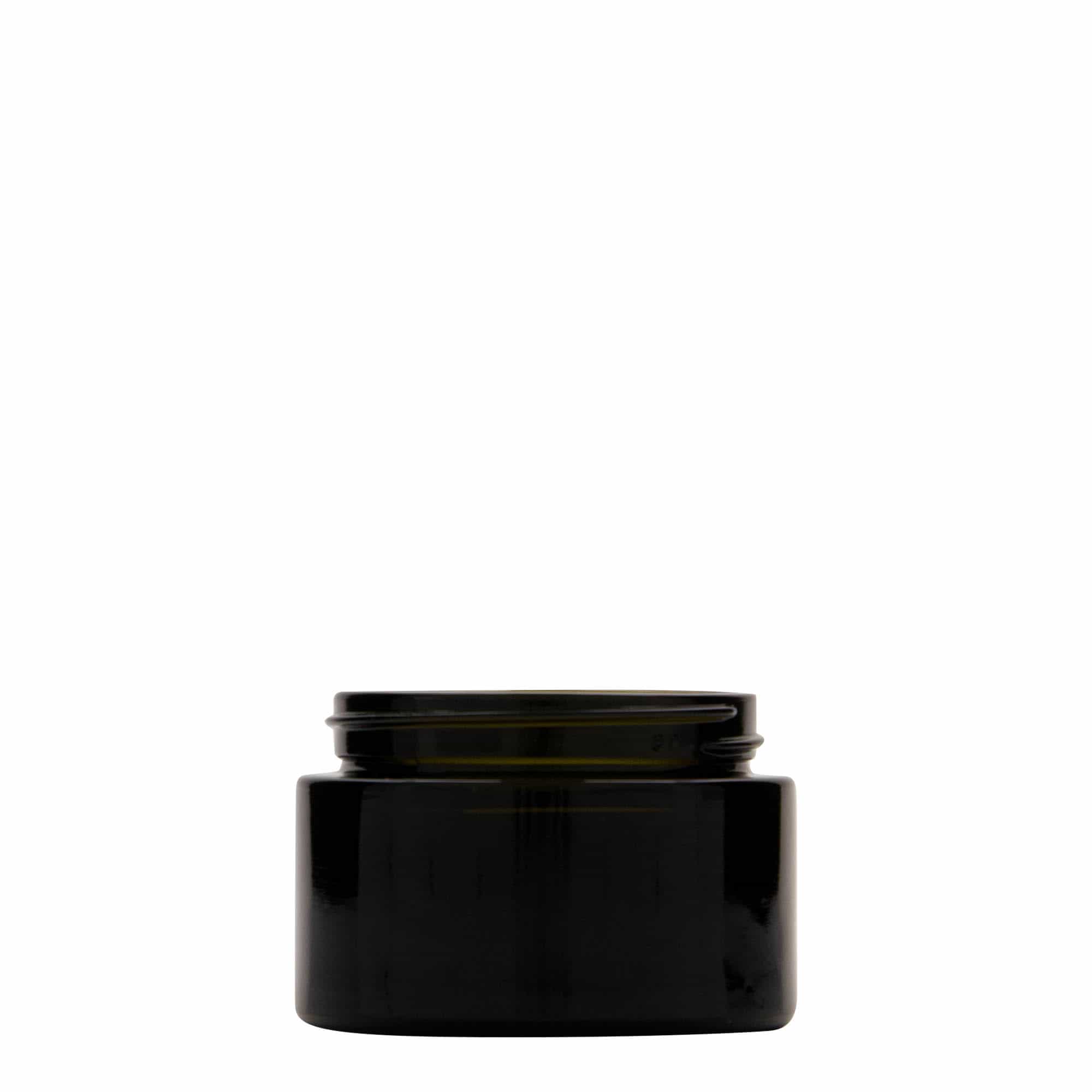 50 ml tarro reciclado «Floria», vidrio, verde antiguo, boca: 58/400