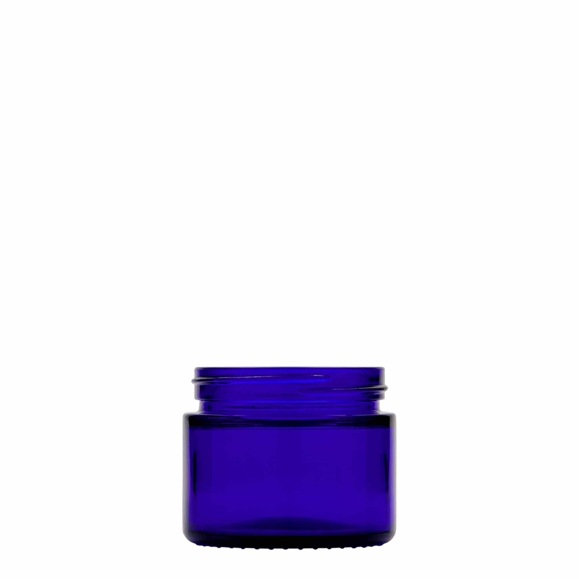 50 ml tarro 'Edición Azul', vidrio, azul real, boca: cierre de rosca