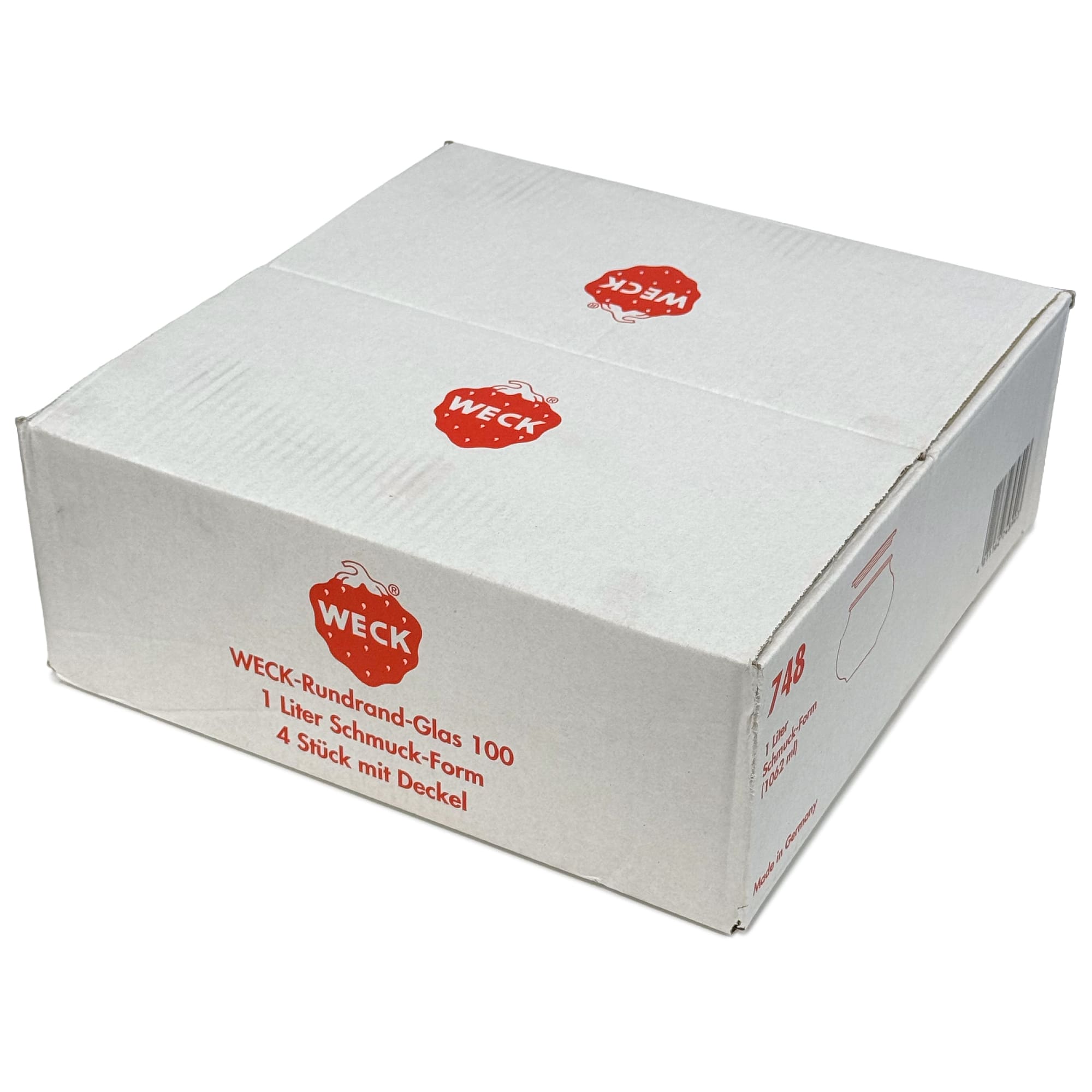 4x 1062 ml tarro de joyería WECK con tapa de vidrio RR 100