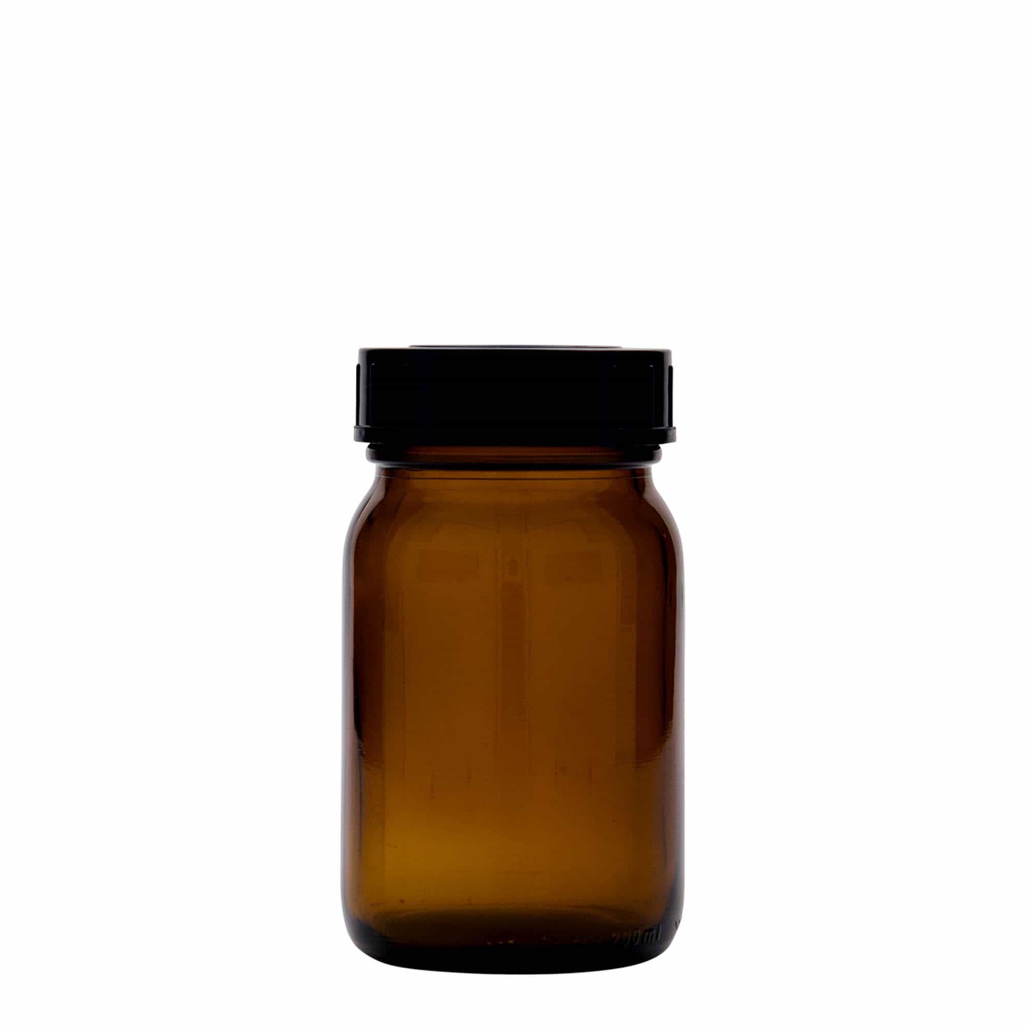Tarro de boca ancha de 200 ml, marrón, boca: DIN 55