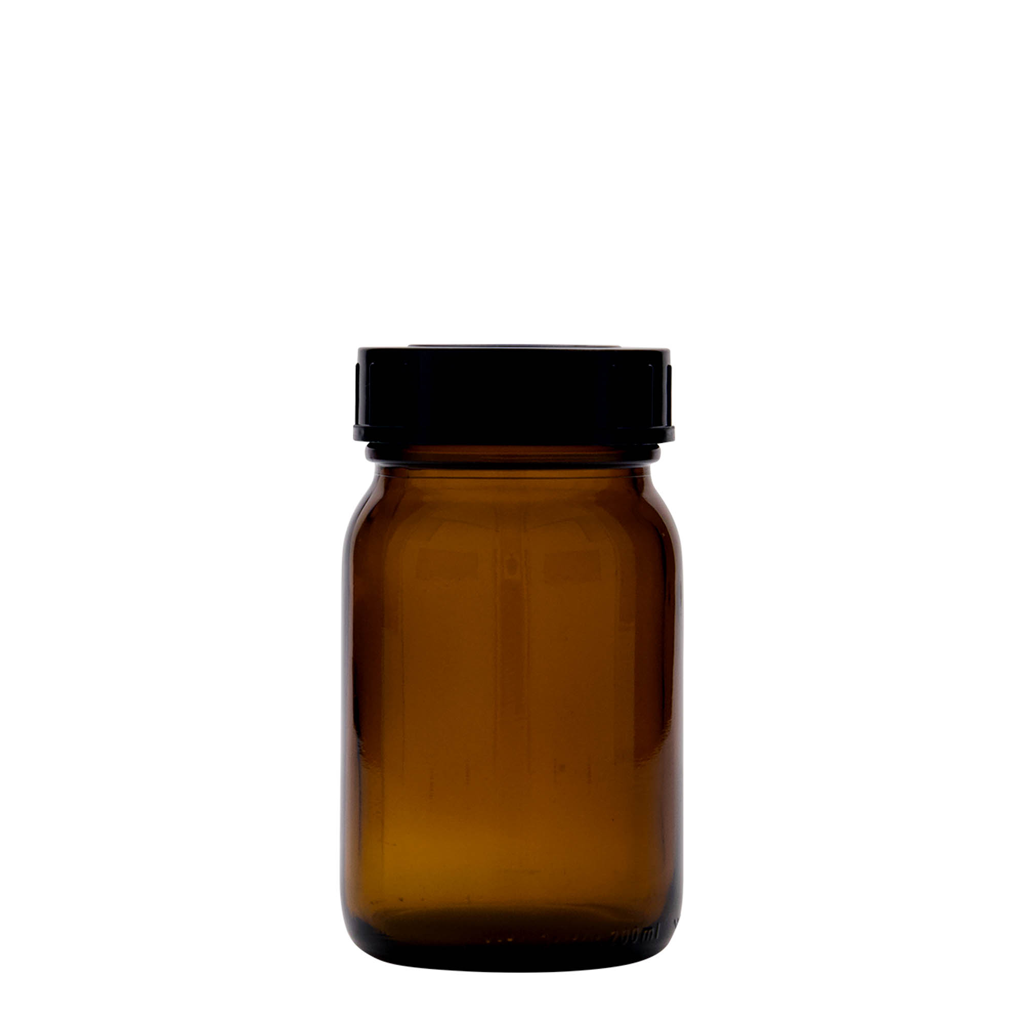 200 ml frasco de boca ancha, marrón, boca: DIN 55