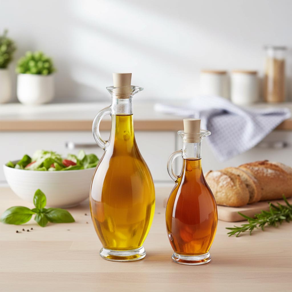 Botella de vinagre/aceite 'Egizia' de 250 ml, boca: corcho