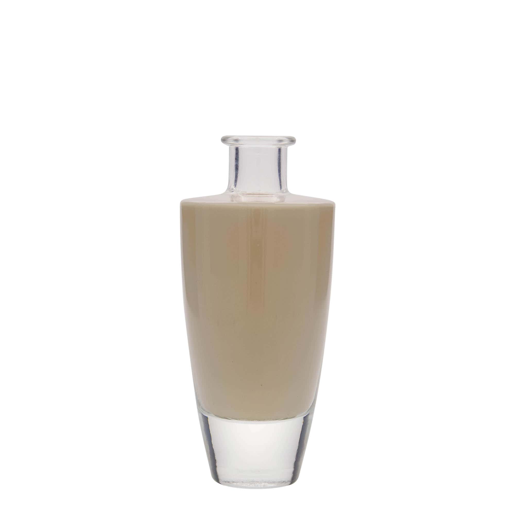 Botella de vidrio de 200 ml «Vanessa», ovalada, boca: corcho
