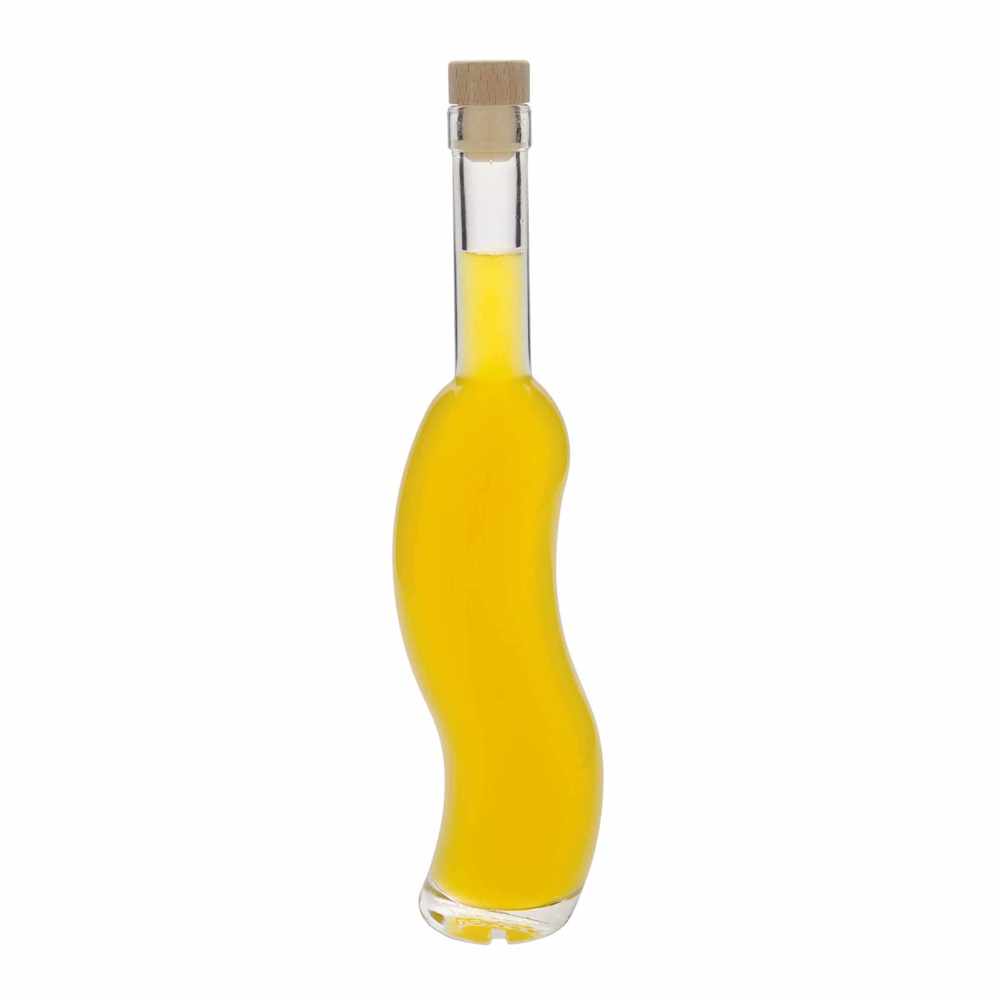 Botella de vidrio 'La-Ola' de 350 ml, semicircular, boca: corcho