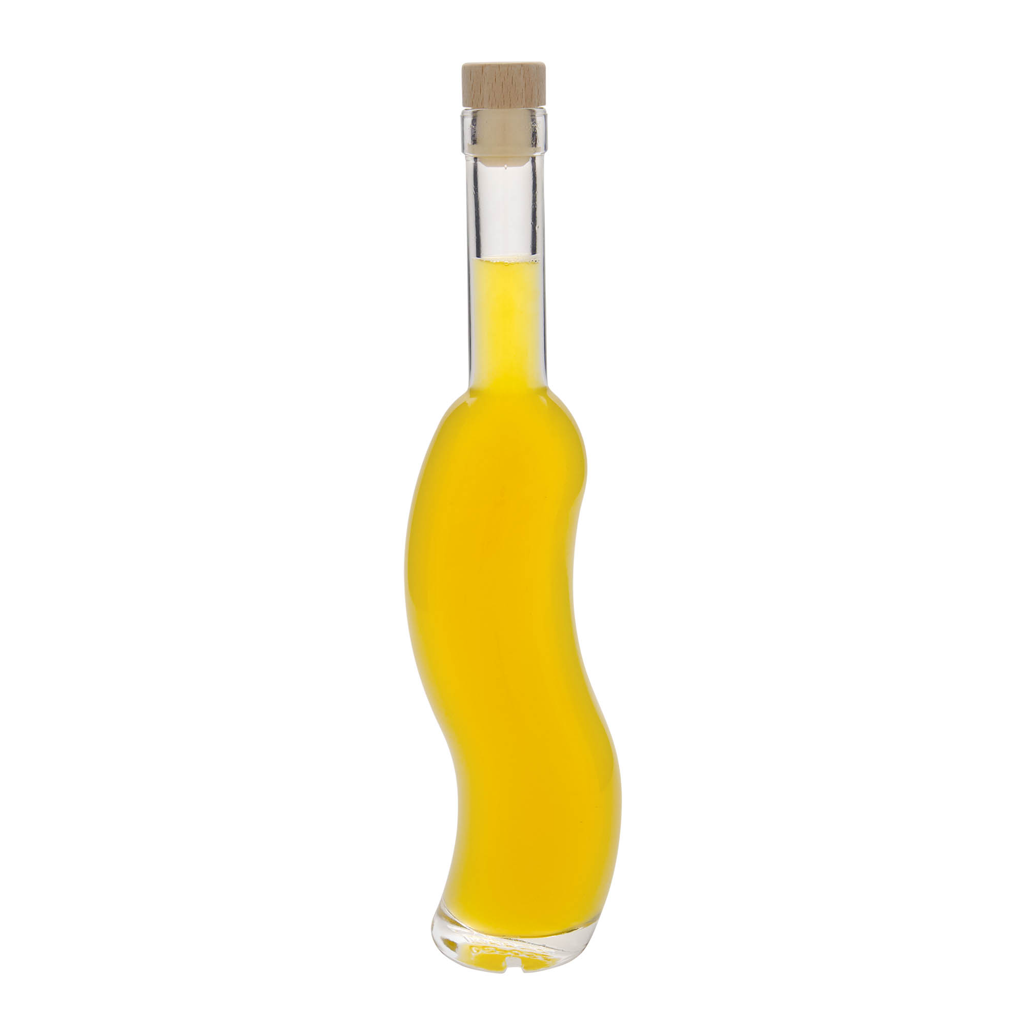 Botella de vidrio de 350 ml 'La-Ola', semiredonda, boca: corcho