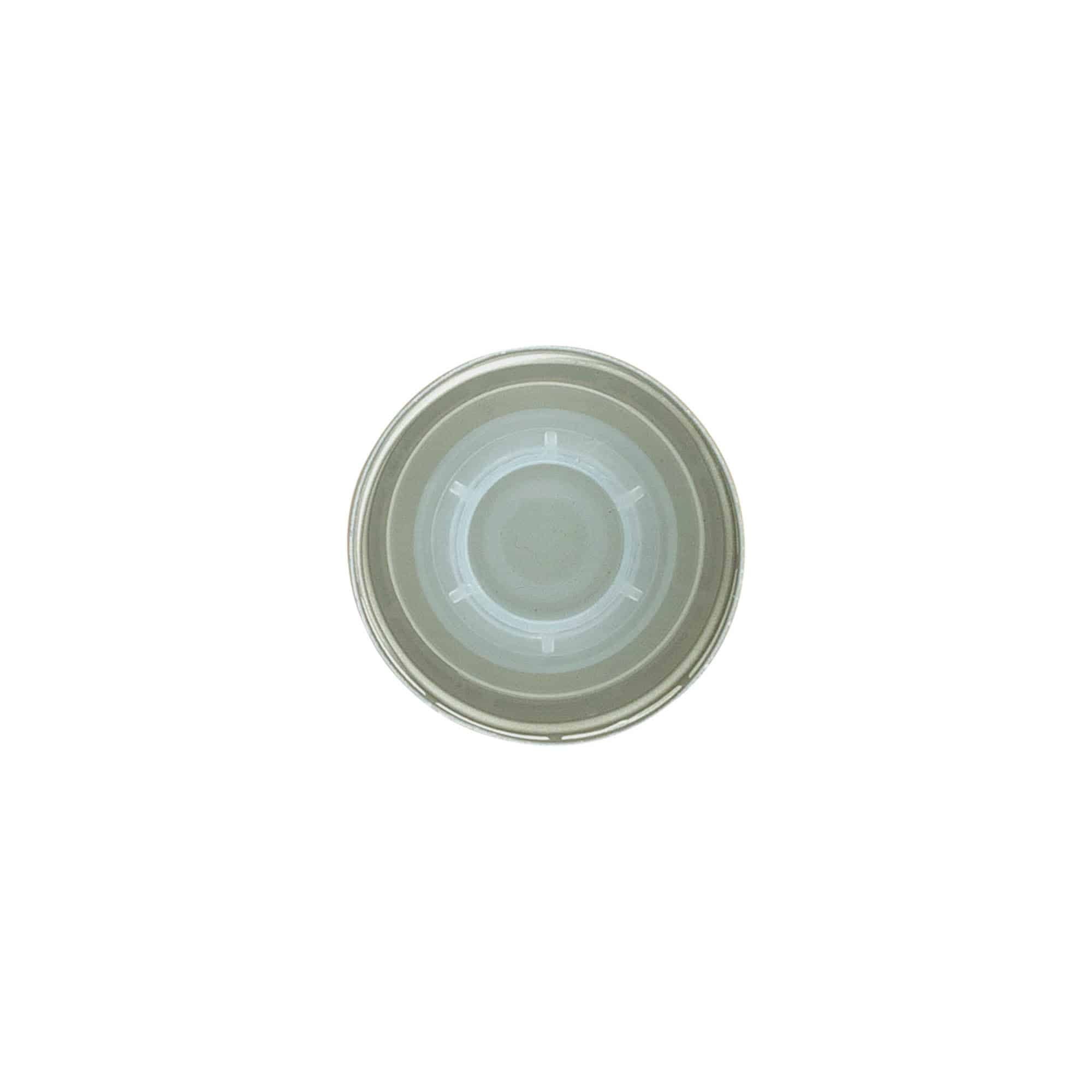 Tapón de rosca con inserto vertedor, metal-plástico, dorado, para boca: PP 31,5
