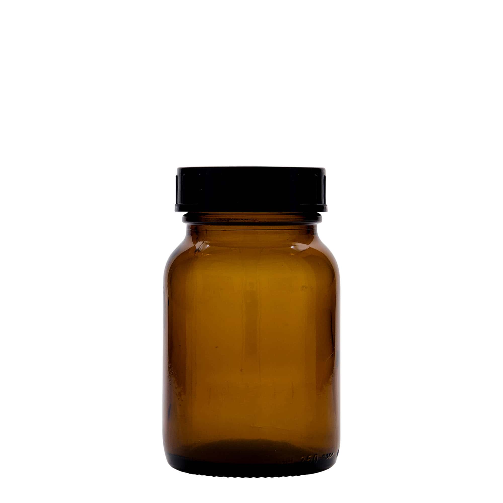 250 ml frasco de cuello ancho, marrón, boca: DIN 55