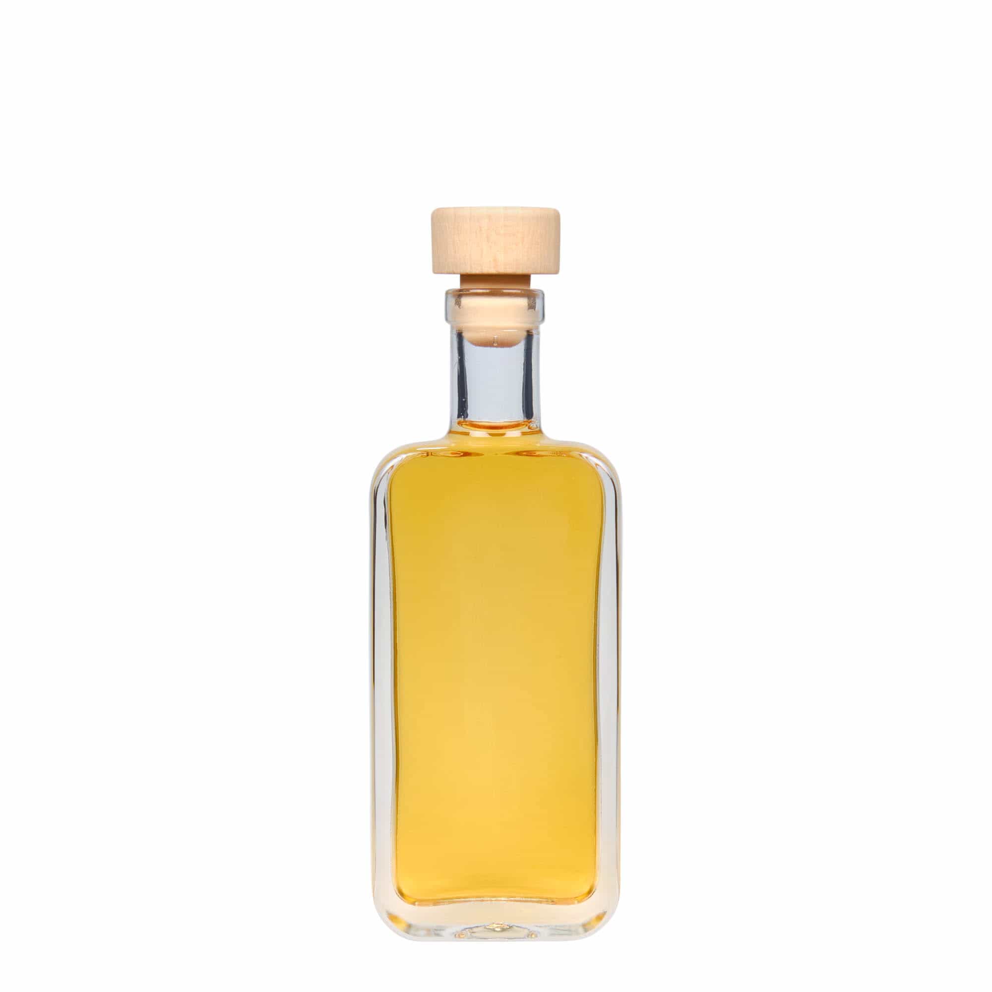 Botella de vidrio 'Nice' de 100 ml, rectangular, boca: corcho