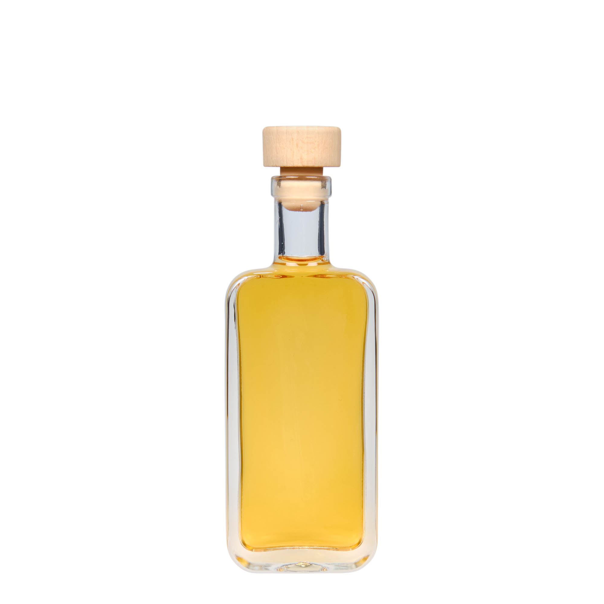 Botella de cristal de 100 ml 'Nice', rectangular, boca: corcho