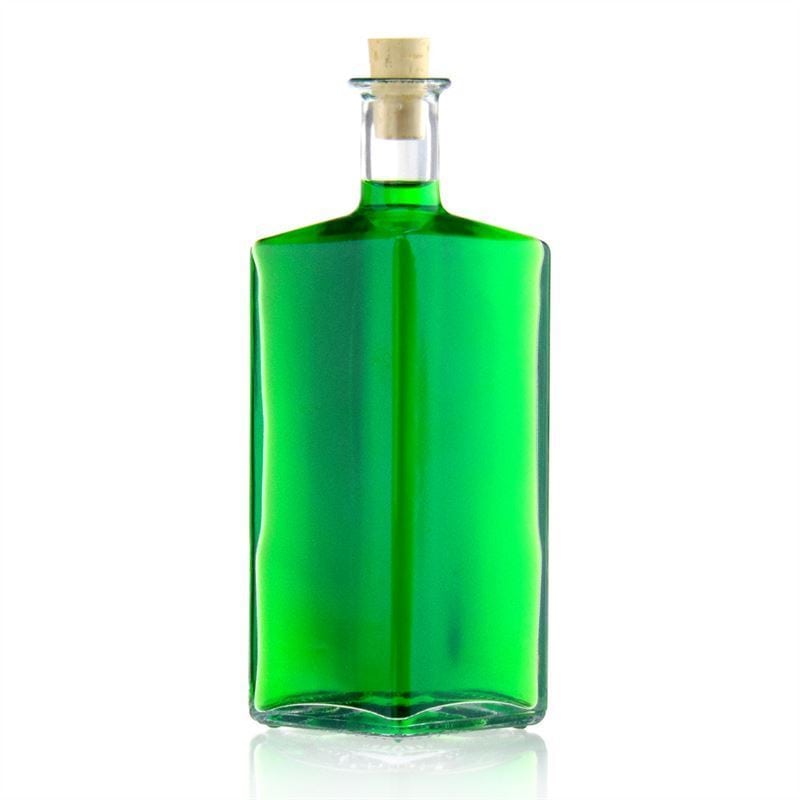 Botella de cristal de 500 ml 'Riva', en forma de rombo, boca: corcho