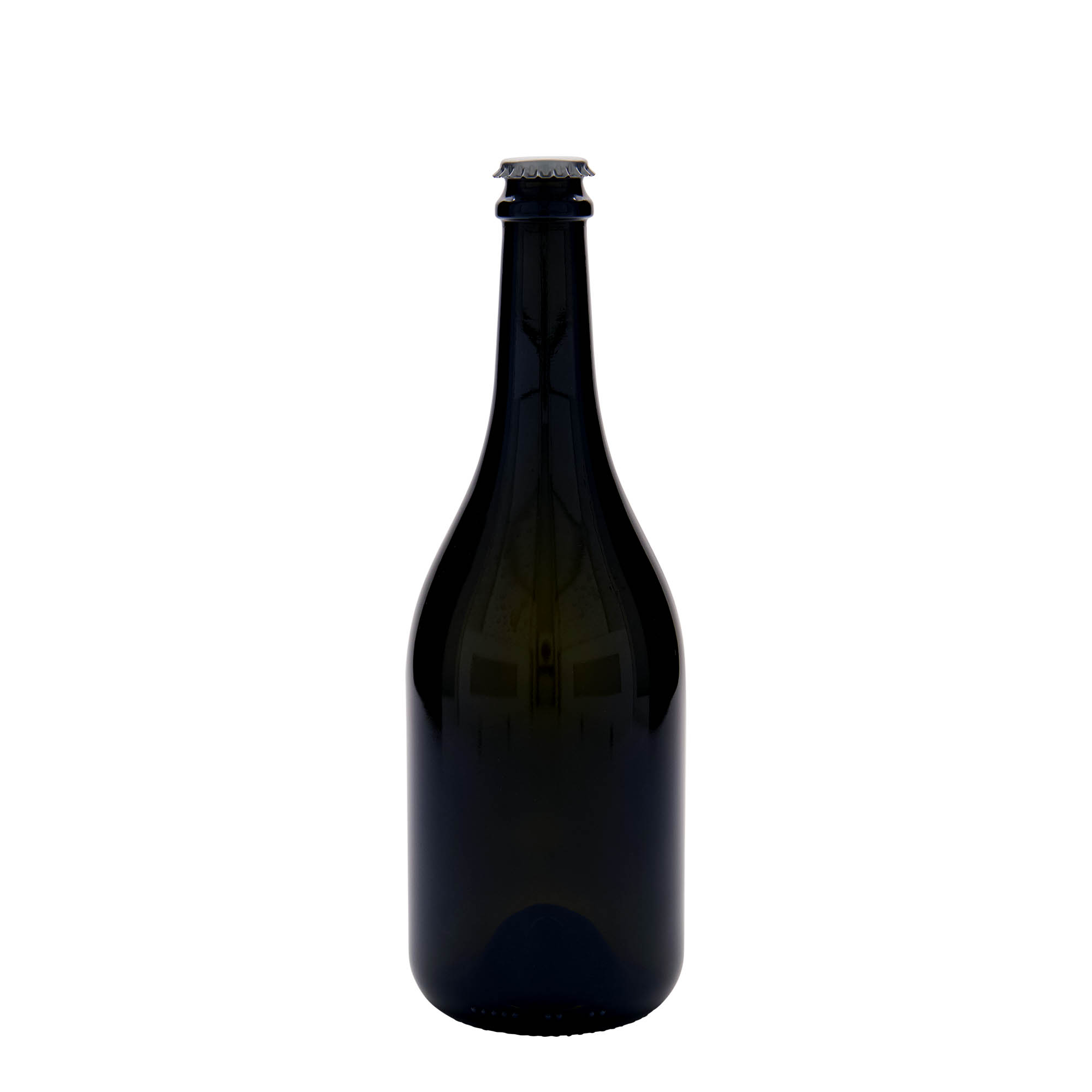 Botella de cerveza de 750 ml 'Horta', vidrio, verde antiguo, boca: tapón corona